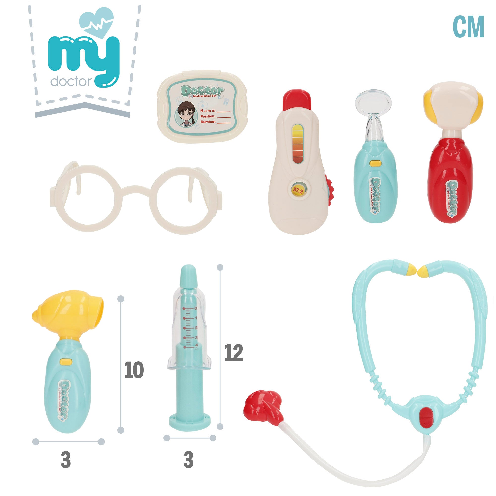 O Meu Kit Médico de Brinquedo com Acessórios, 8 Peças