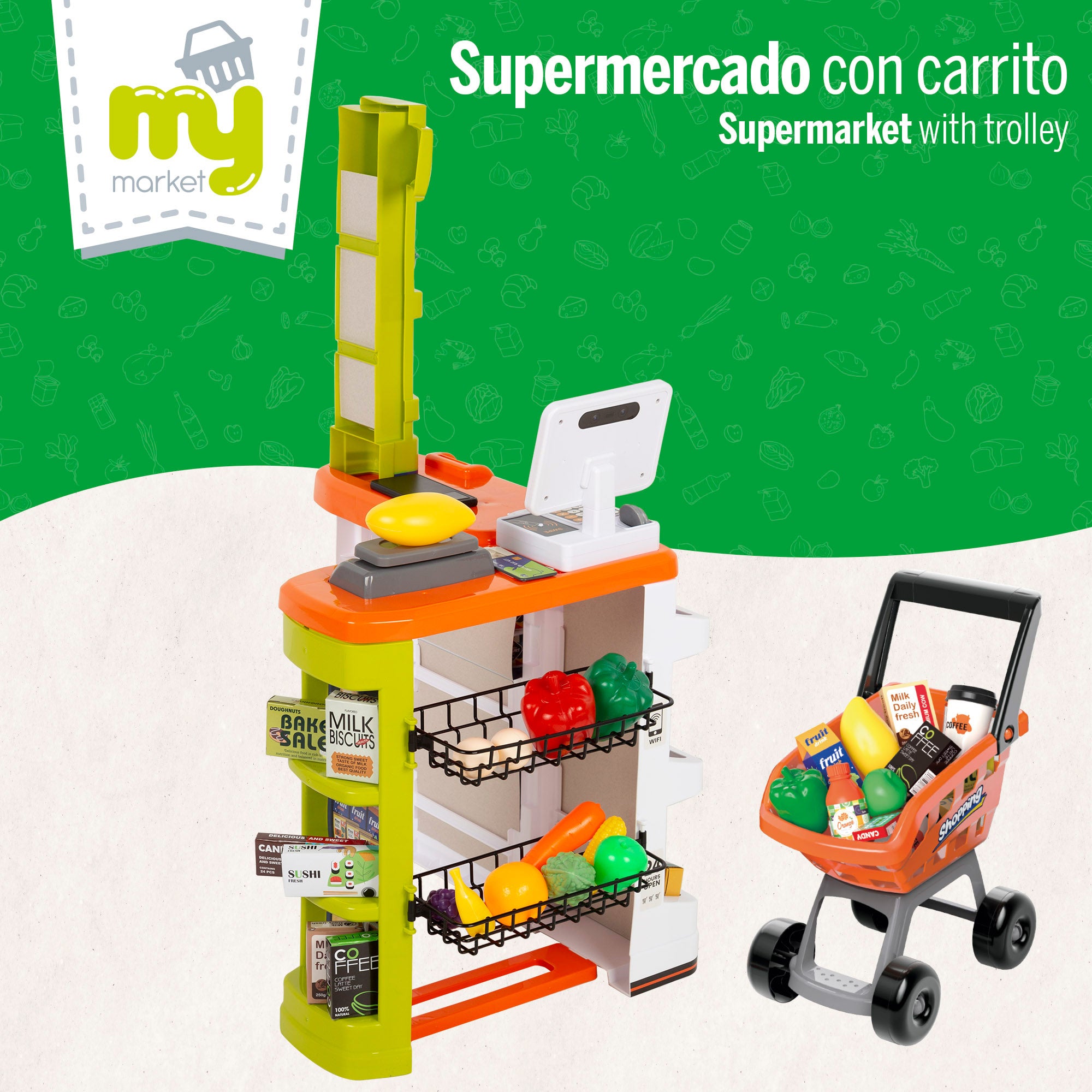 Supermercado juguete con carrito, luz y sonido My Home