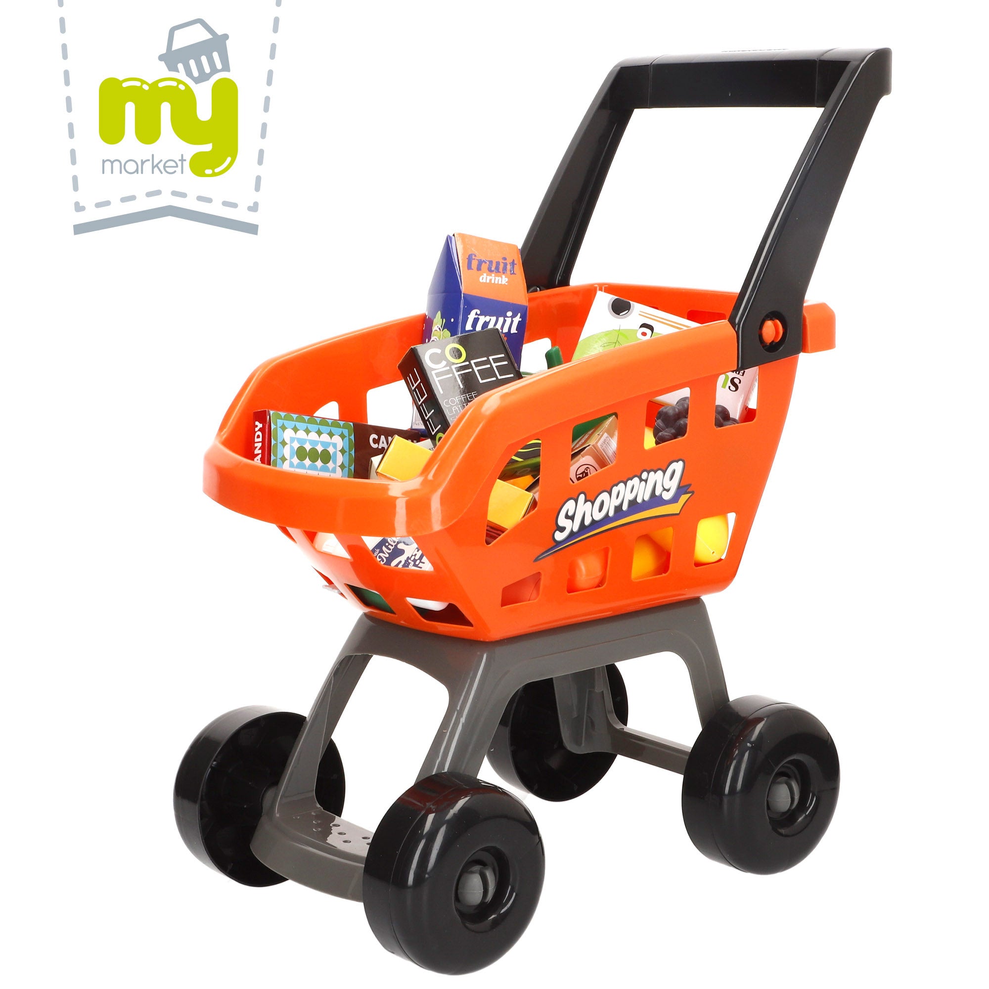 Supermercado de brinquedos My Home com carrinho de compras, luzes e sons.
