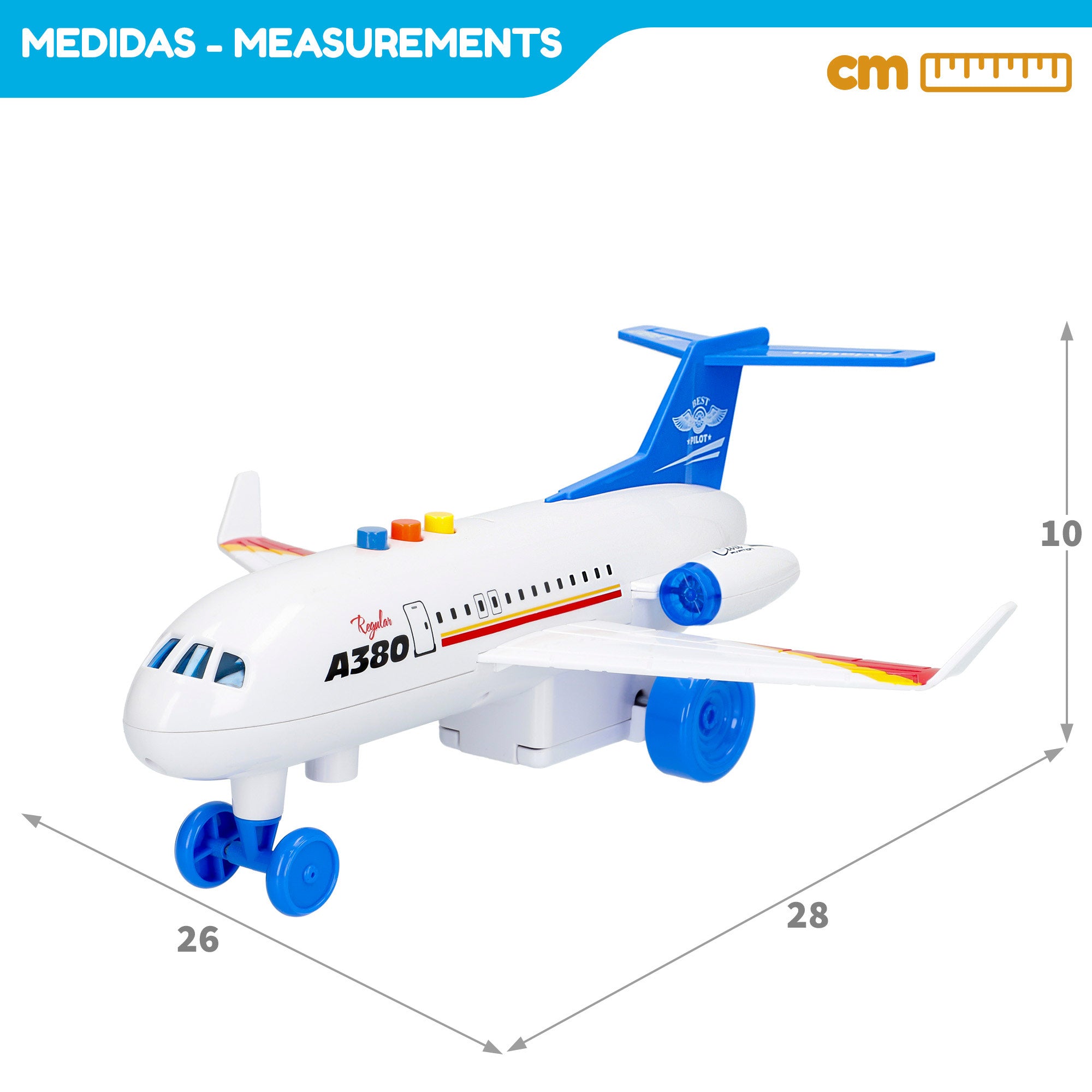Set avión juguete con luz y sonido + coches metal Speed & Go