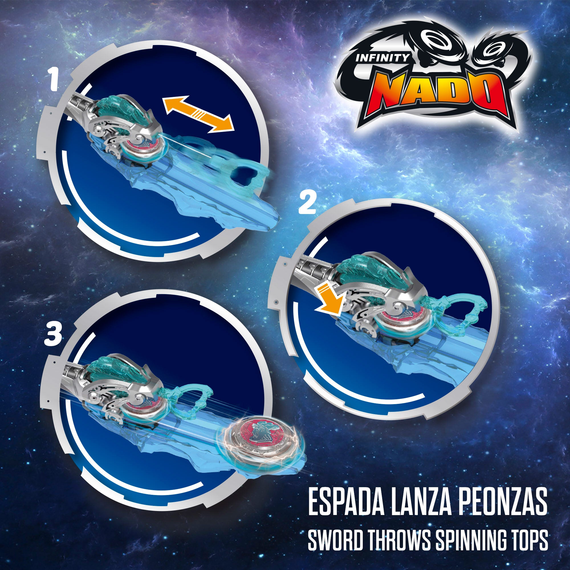 Infinity Nado Set Avanzado con espada y peonza Fénix Dorado