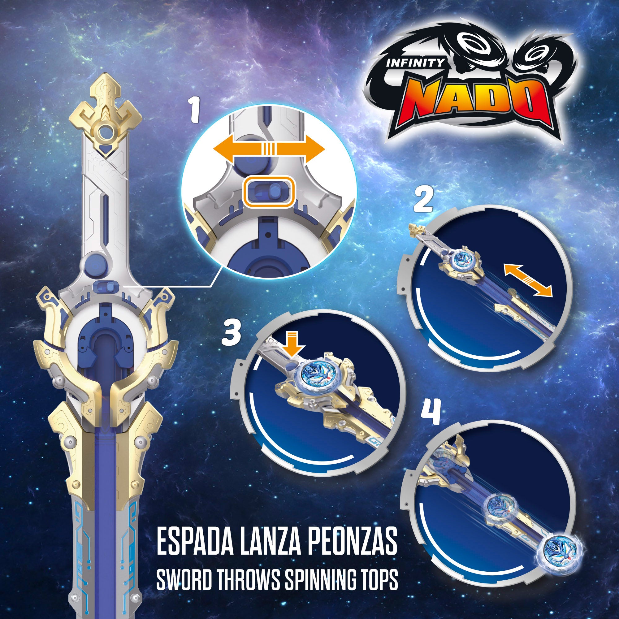Infinity Nado Set cinturón maestro, espada y peonza 3D Dragón de Agua