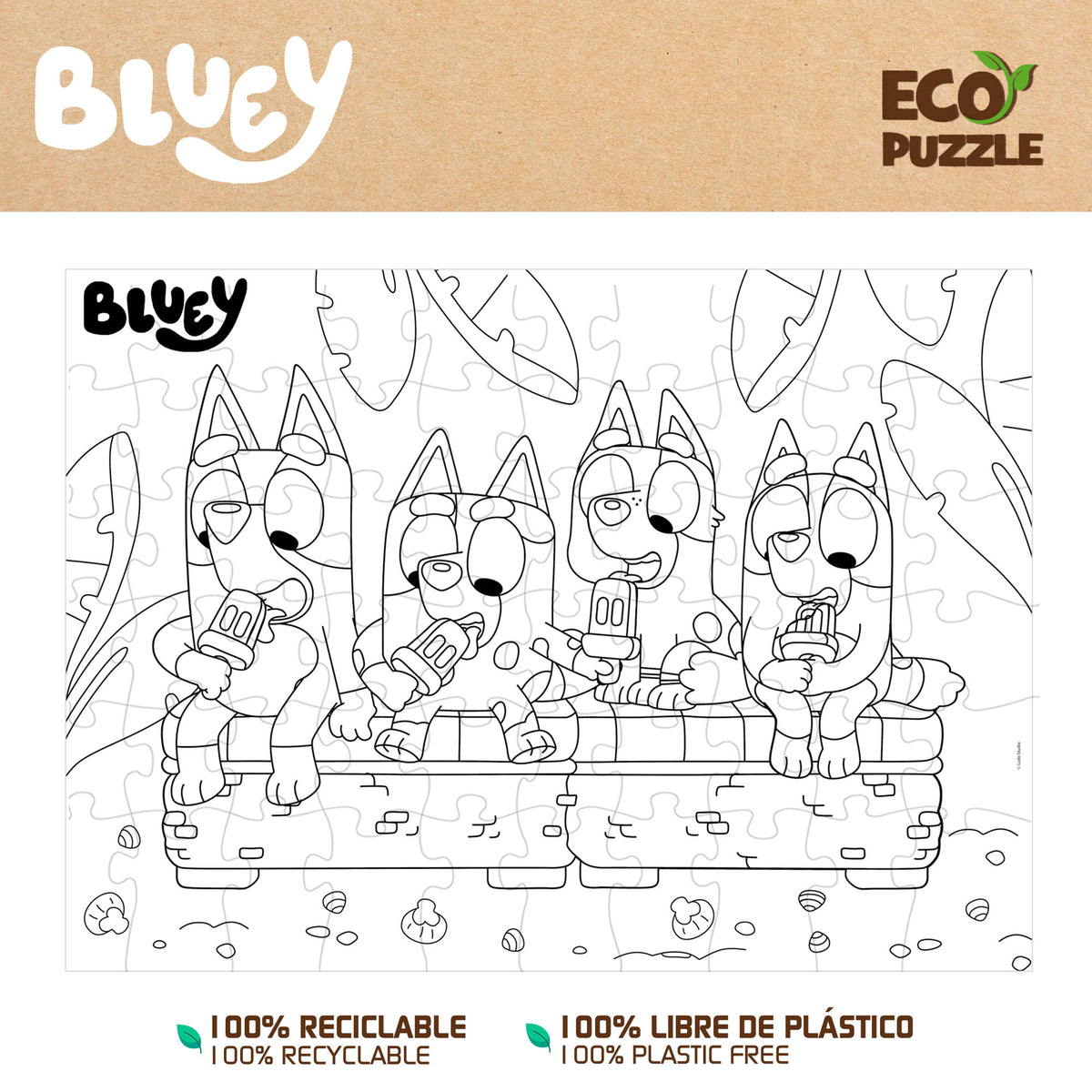 Bluey Puzzle ECO doble cara para colorear 24 piezas XL