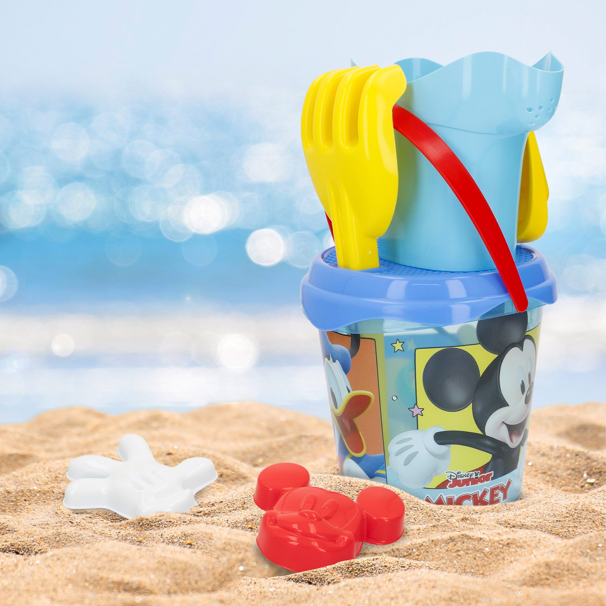 Mickey Set cubo de playa con accesorios y mochila transporte