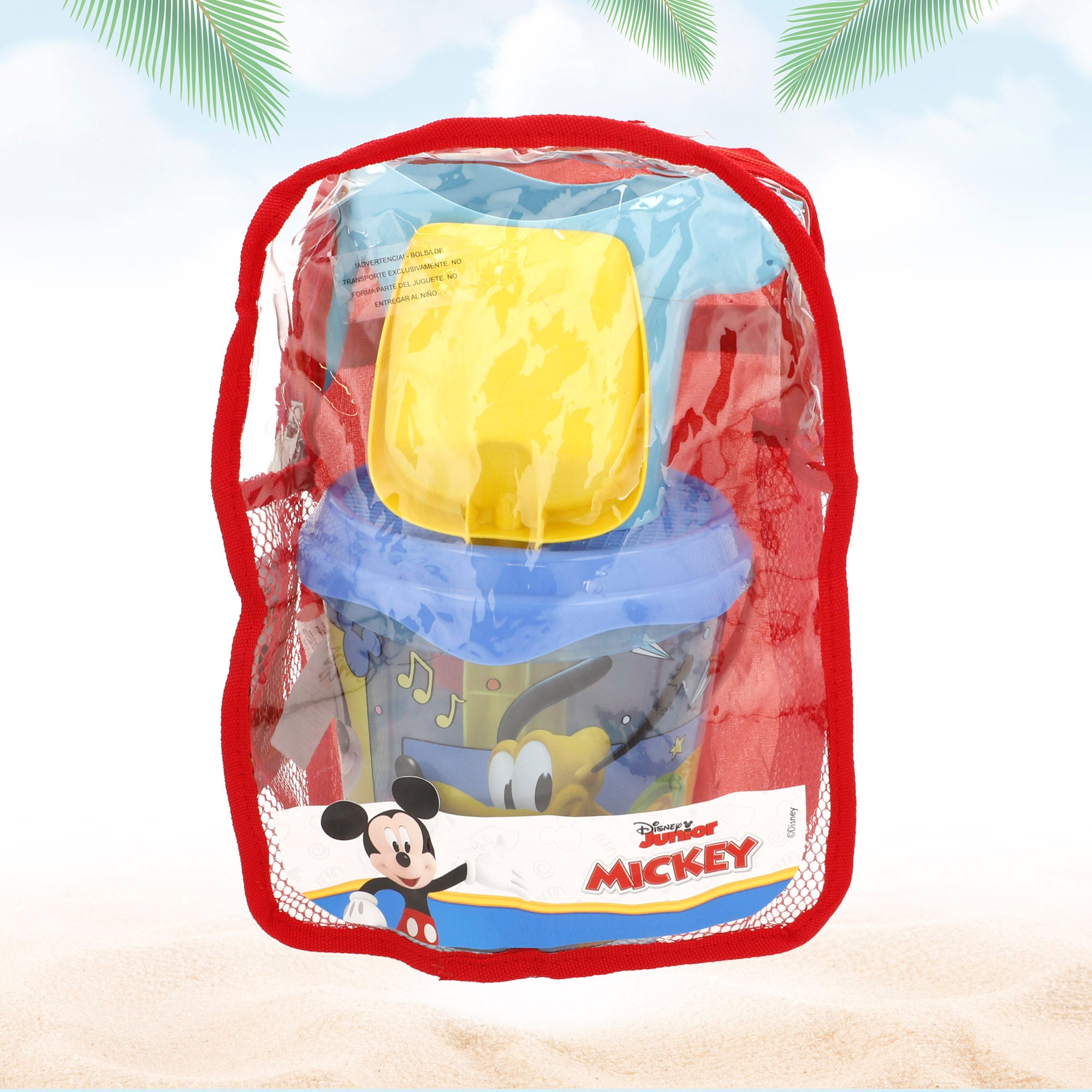 Mickey Set cubo de playa con accesorios y mochila transporte