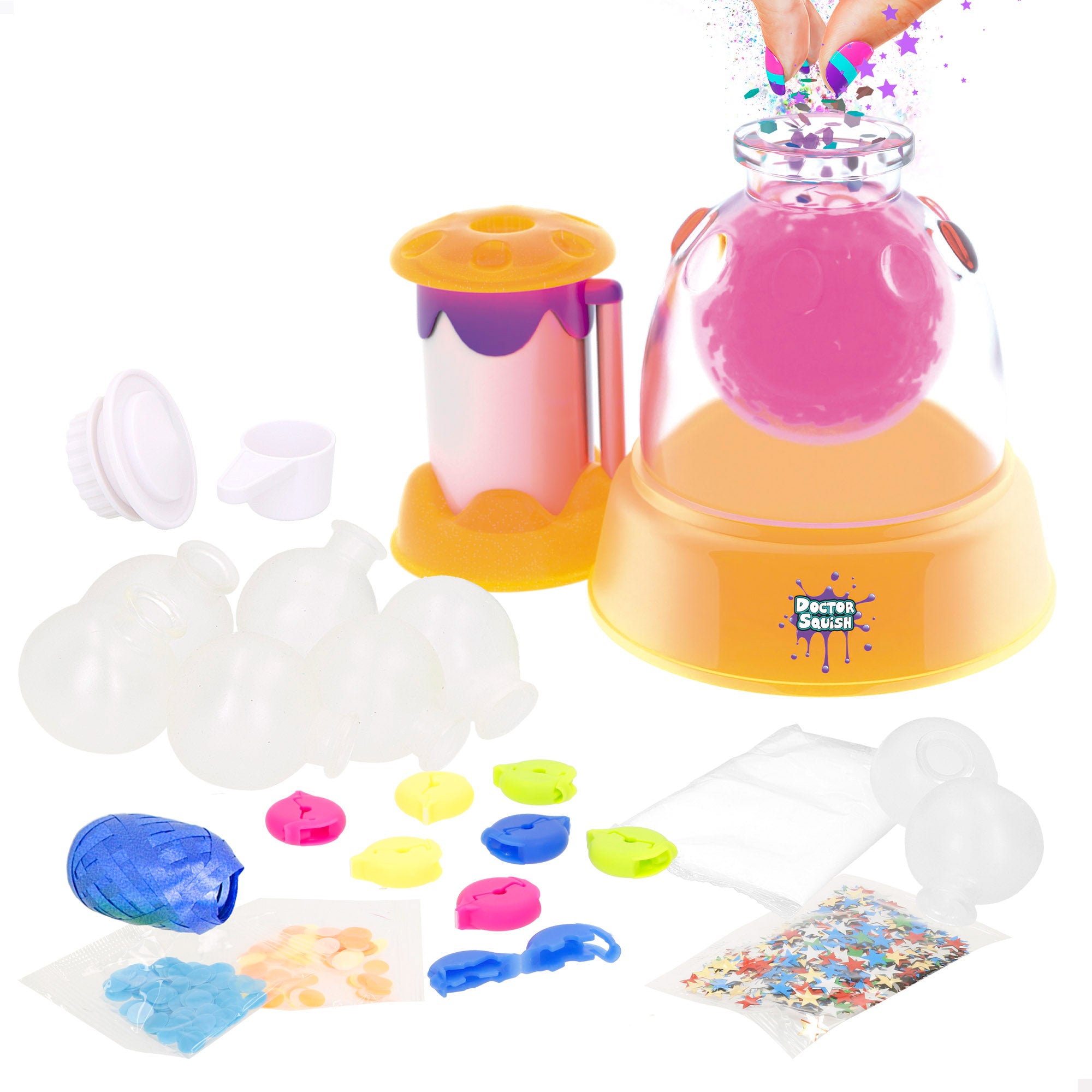 Doctor Squish Estación fábrica bolas squishies Neon Edition