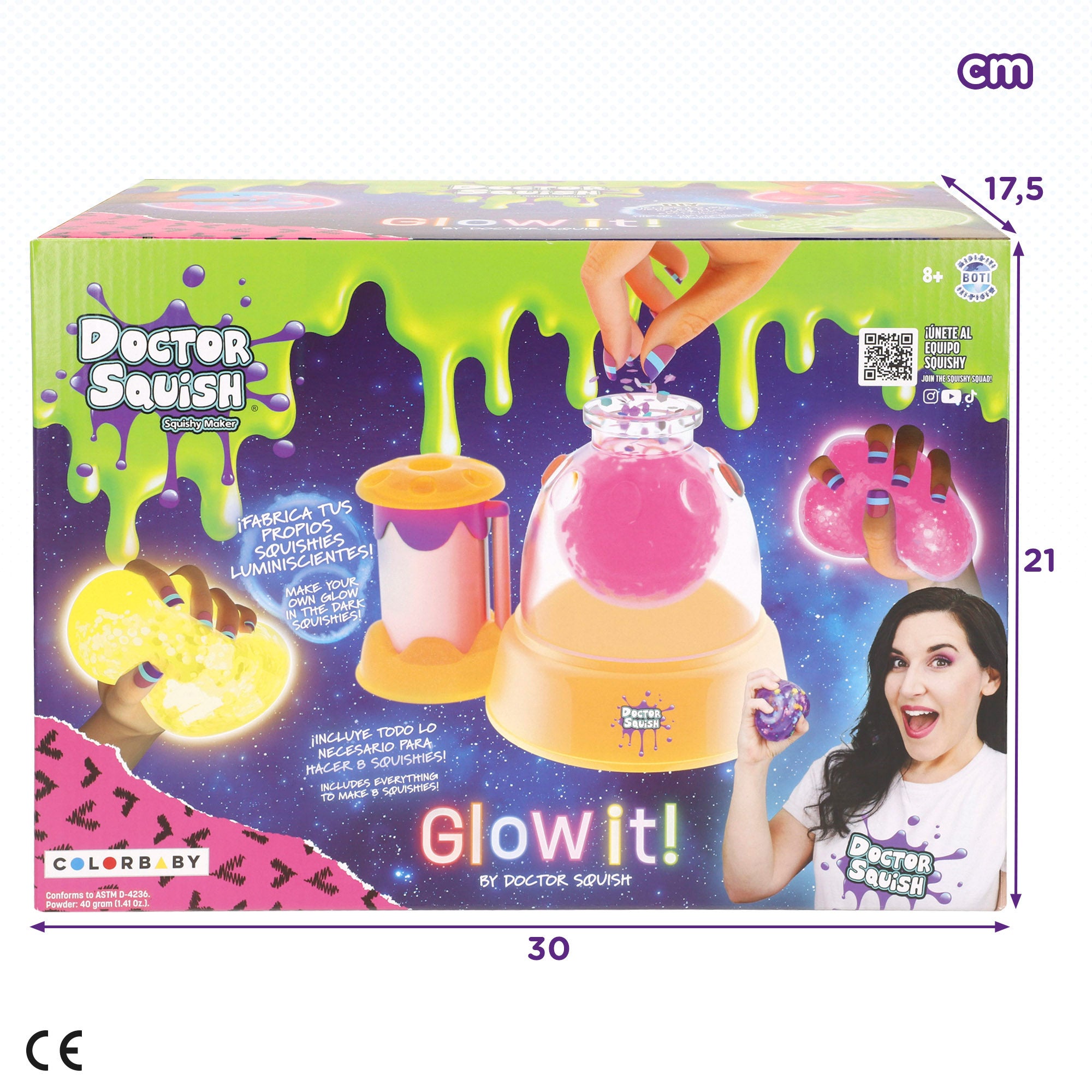 Doctor Squish Estación fábrica bolas squishies Neon Edition