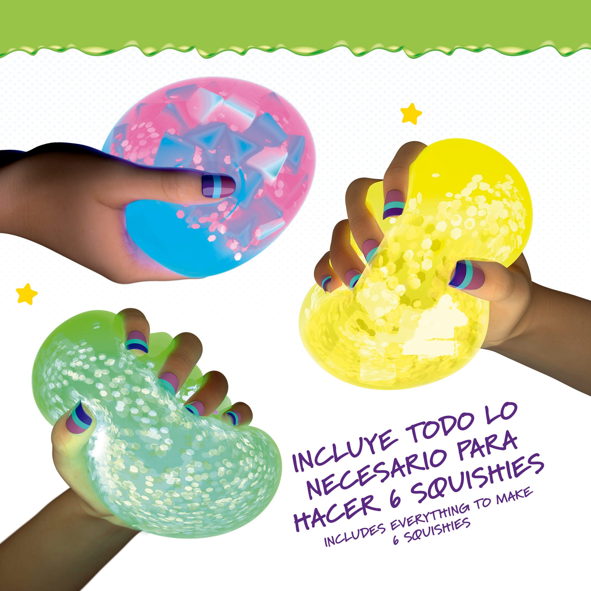 Doctor Squish Recarga Glow it! pack 6 squishies con accesorios