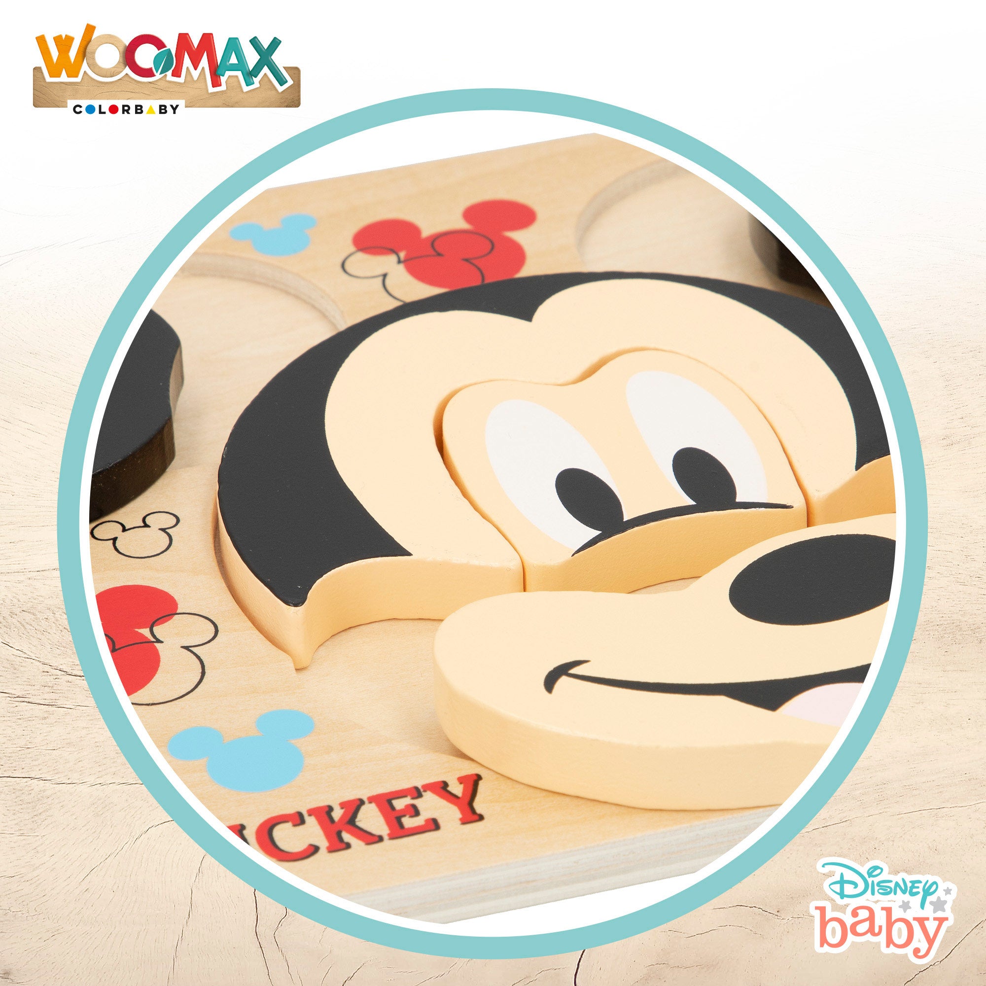 WOOMAX Disney Puzzle madera Mickey 6 piezas