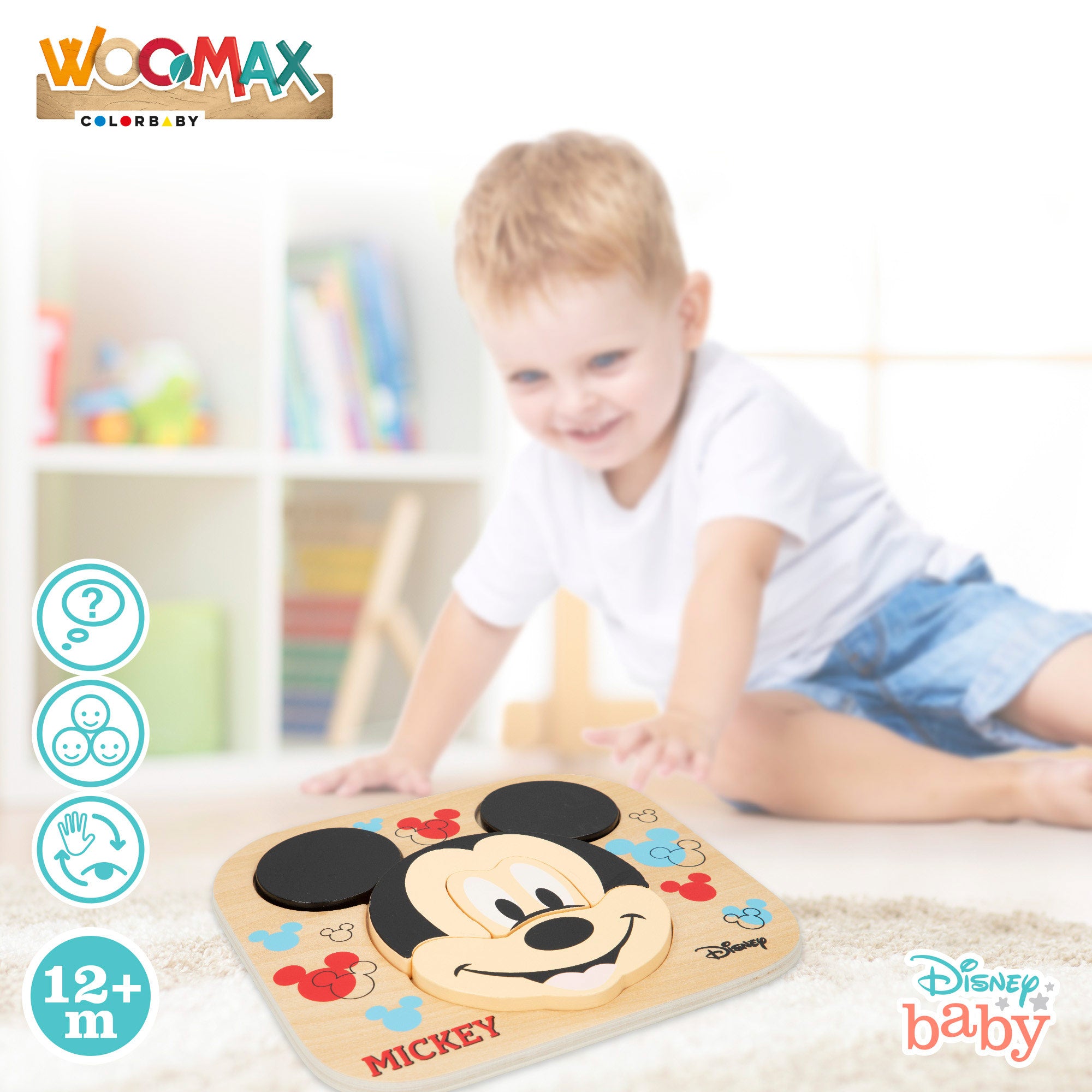 WOOMAX Disney Puzzle madera Mickey 6 piezas