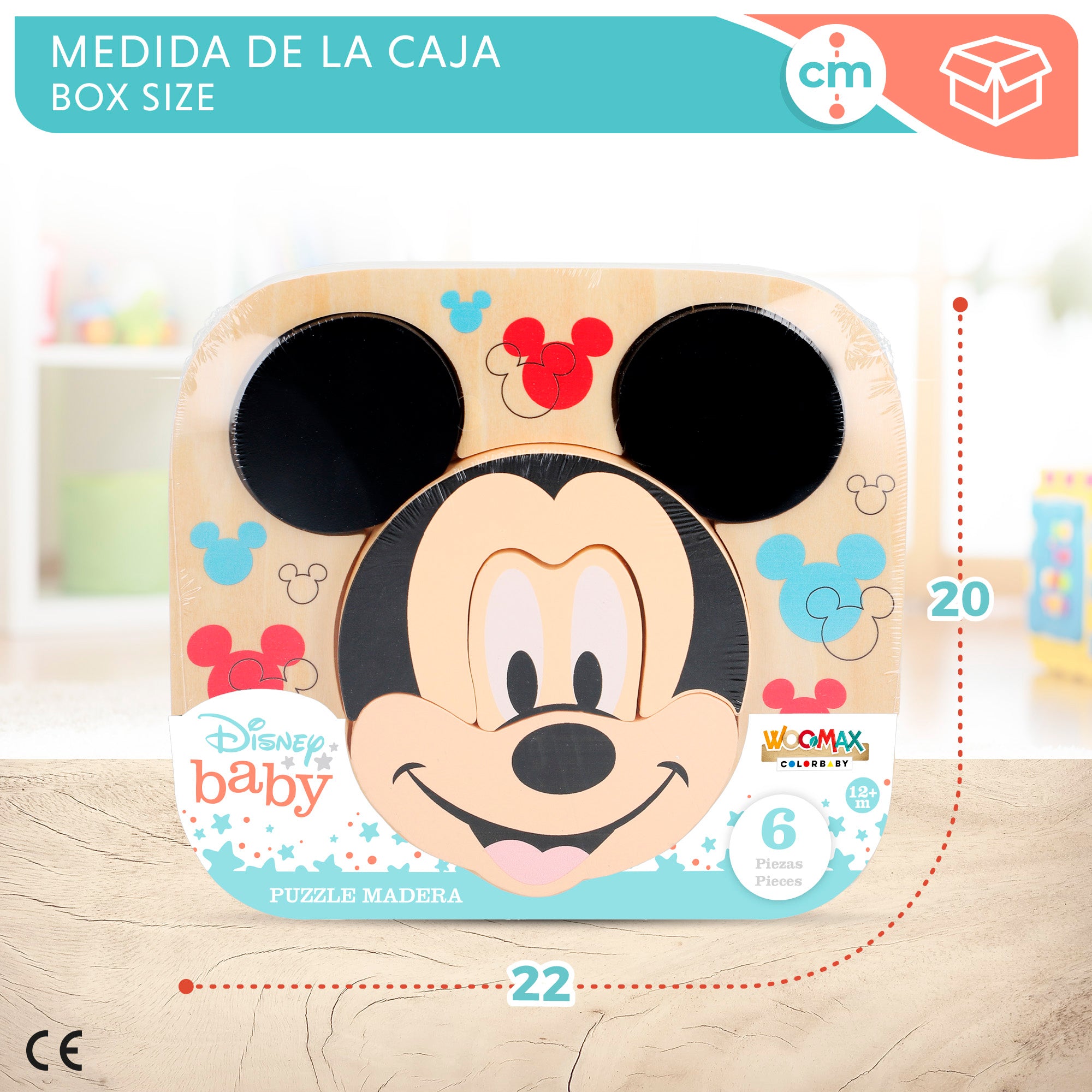 WOOMAX Disney Puzzle madera Mickey 6 piezas