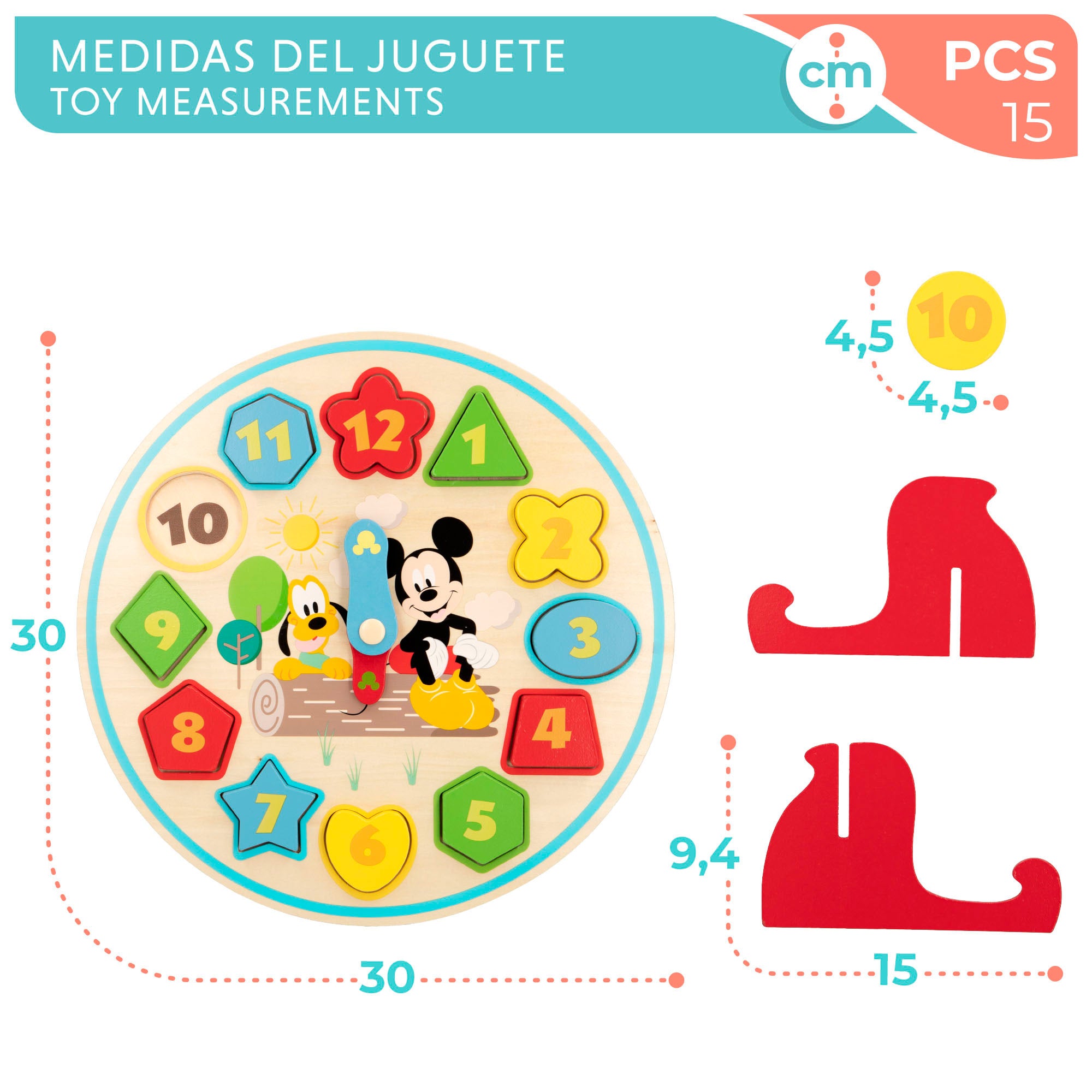 WOOMAX Disney Reloj de madera para niños