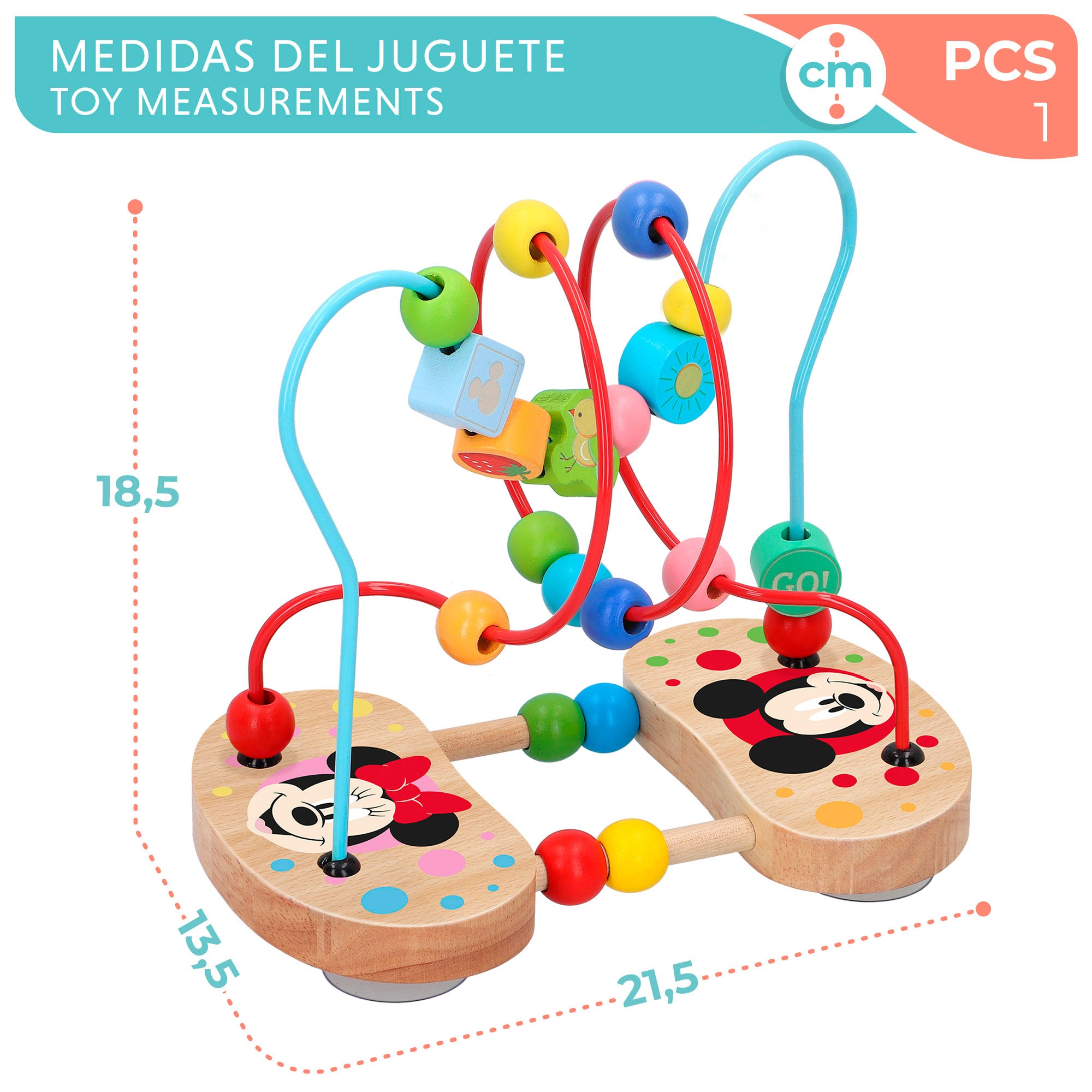 WOOMAX Disney Laberinto 3D con cuentas de madera