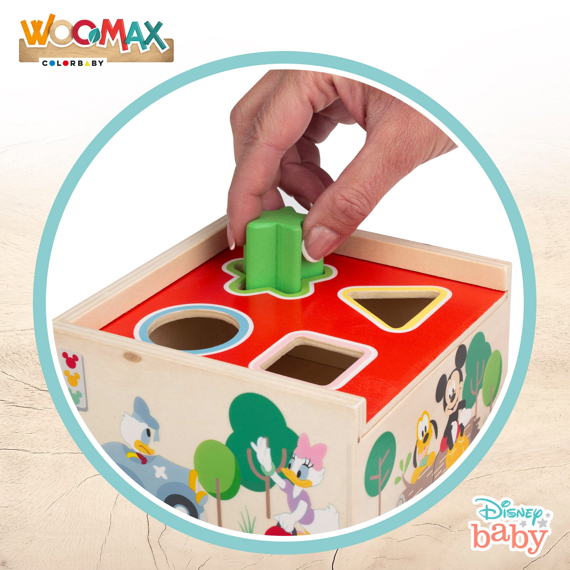 WOOMAX Disney Cubo 4 formas encajables madera