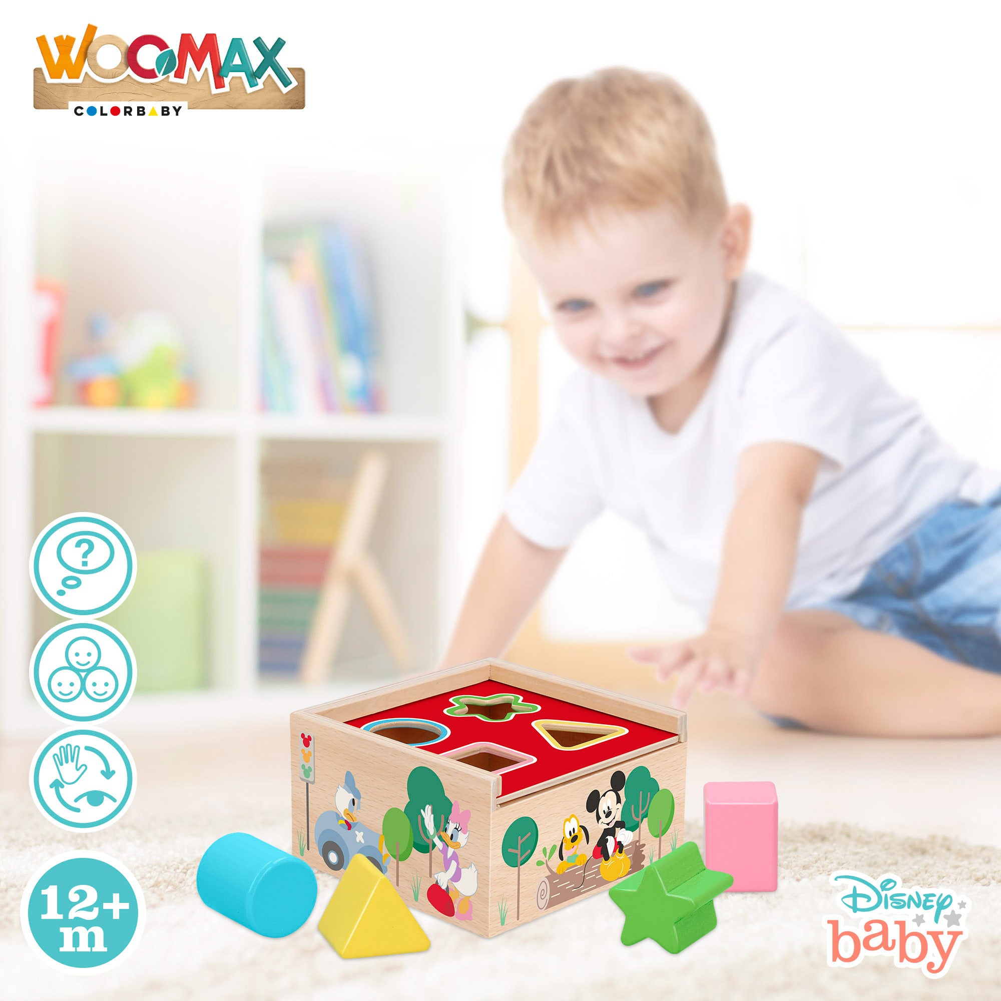 WOOMAX Disney Cubo 4 formas encajables madera