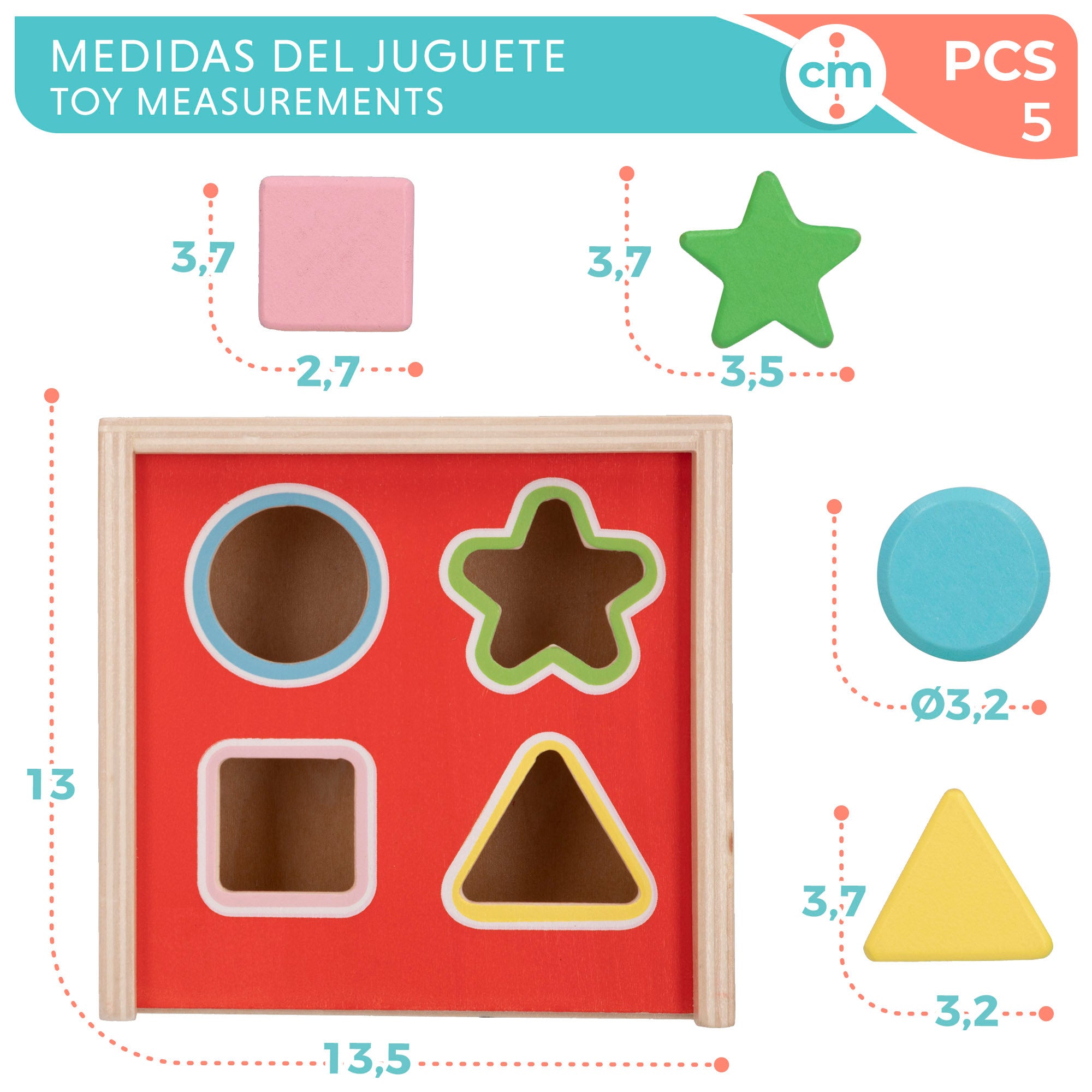 WOOMAX Disney Cubo 4 formas encajables madera