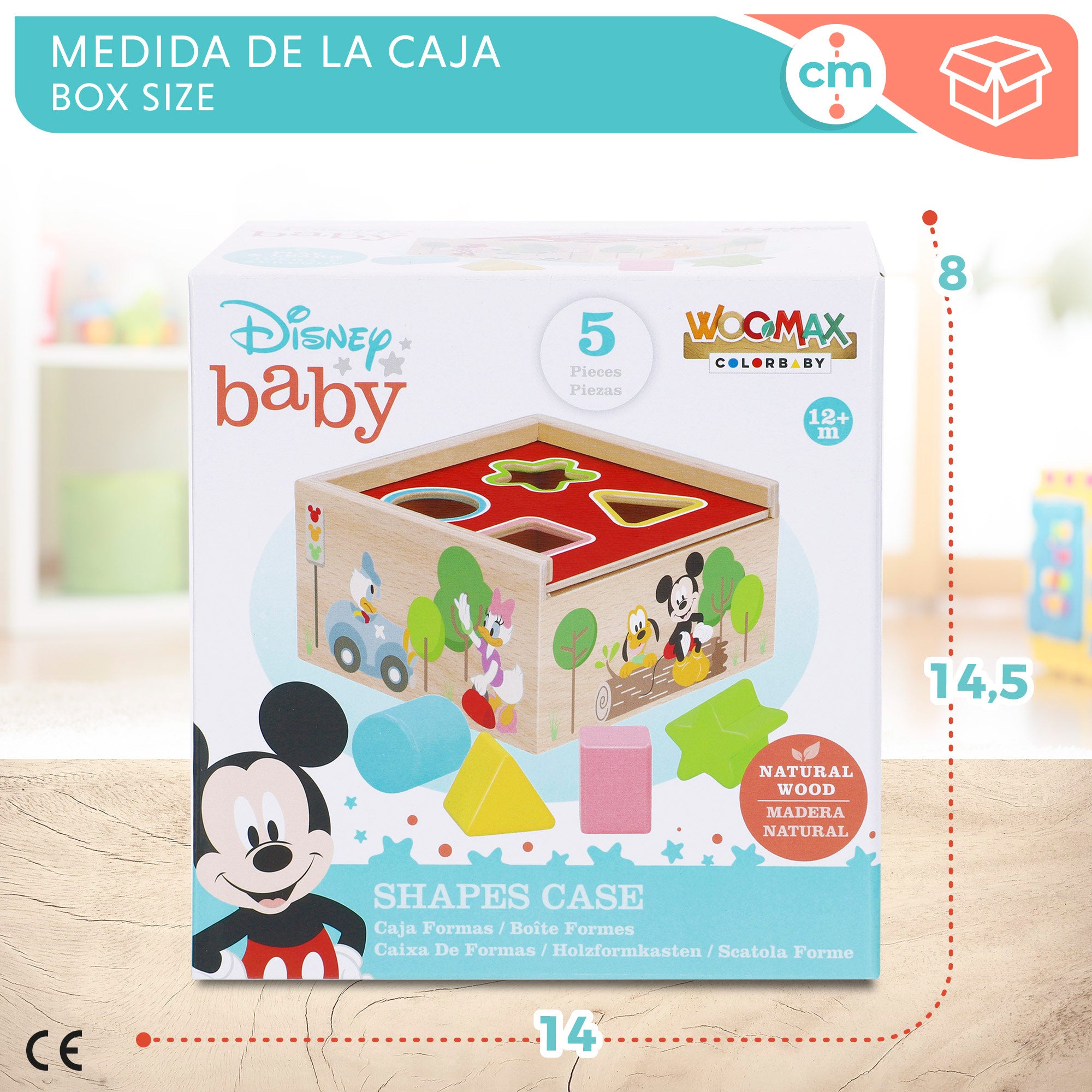 WOOMAX Disney Cubo 4 formas encajables madera