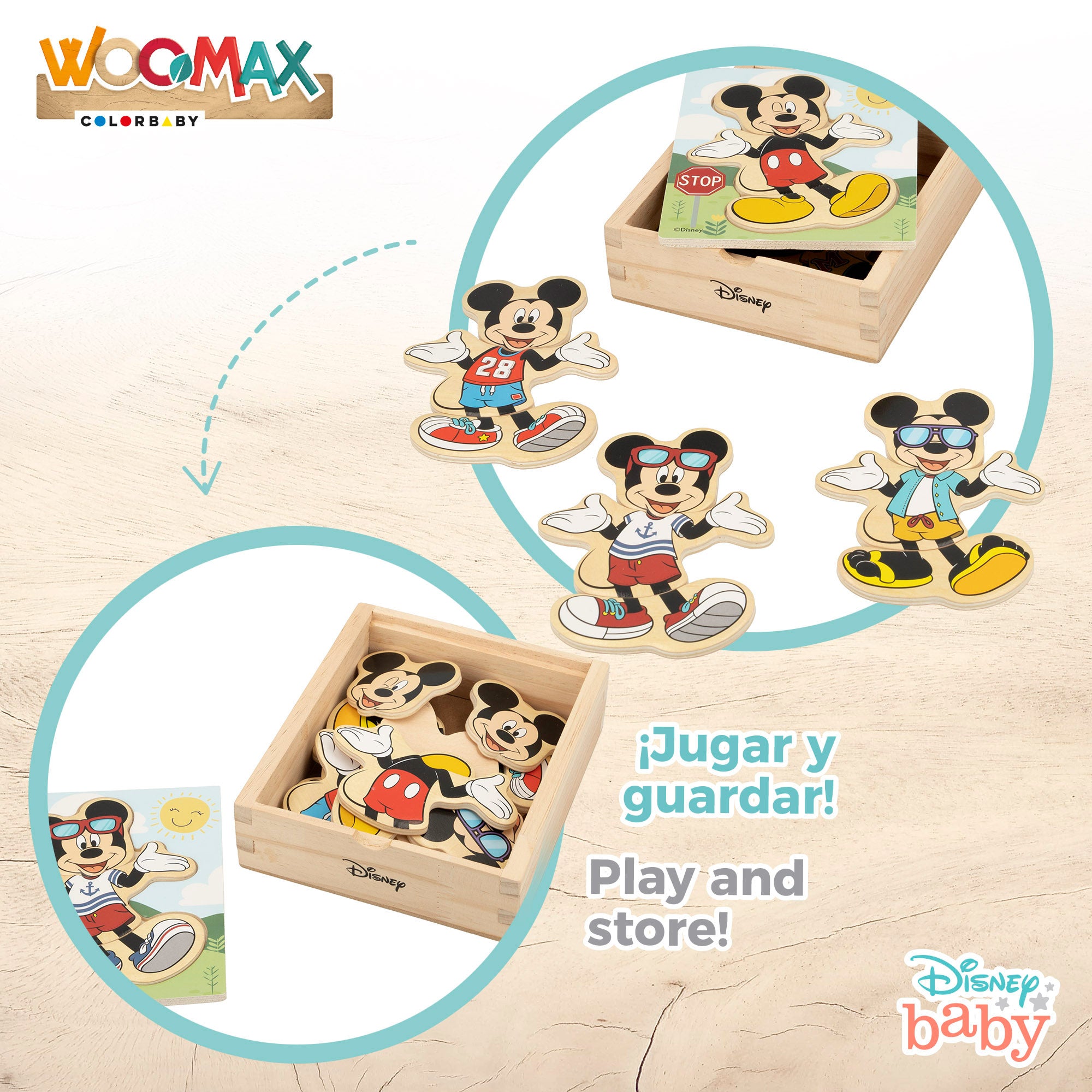 WOOMAX Disney Puzzle de madera Mickey