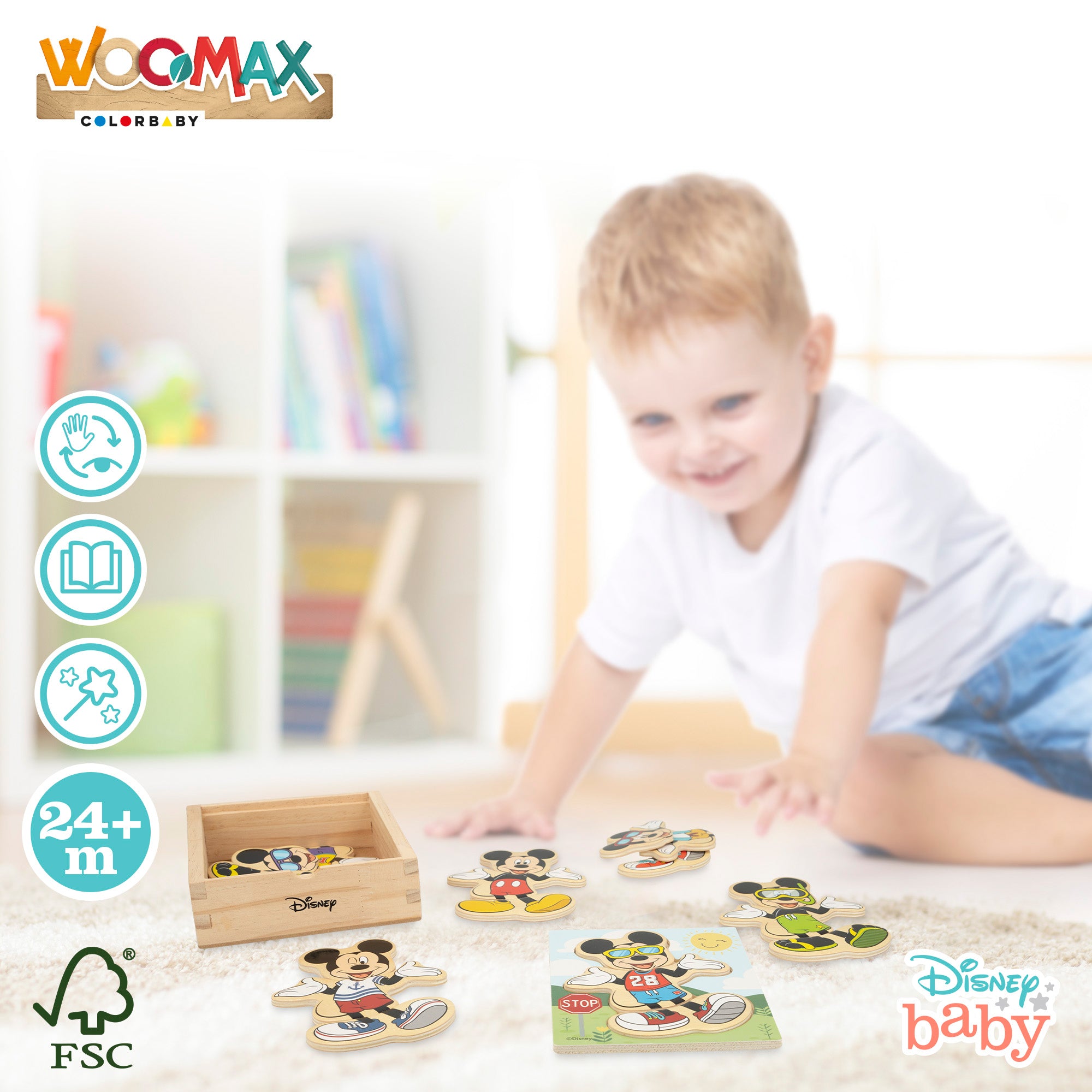 WOOMAX Disney Puzzle de madera Mickey