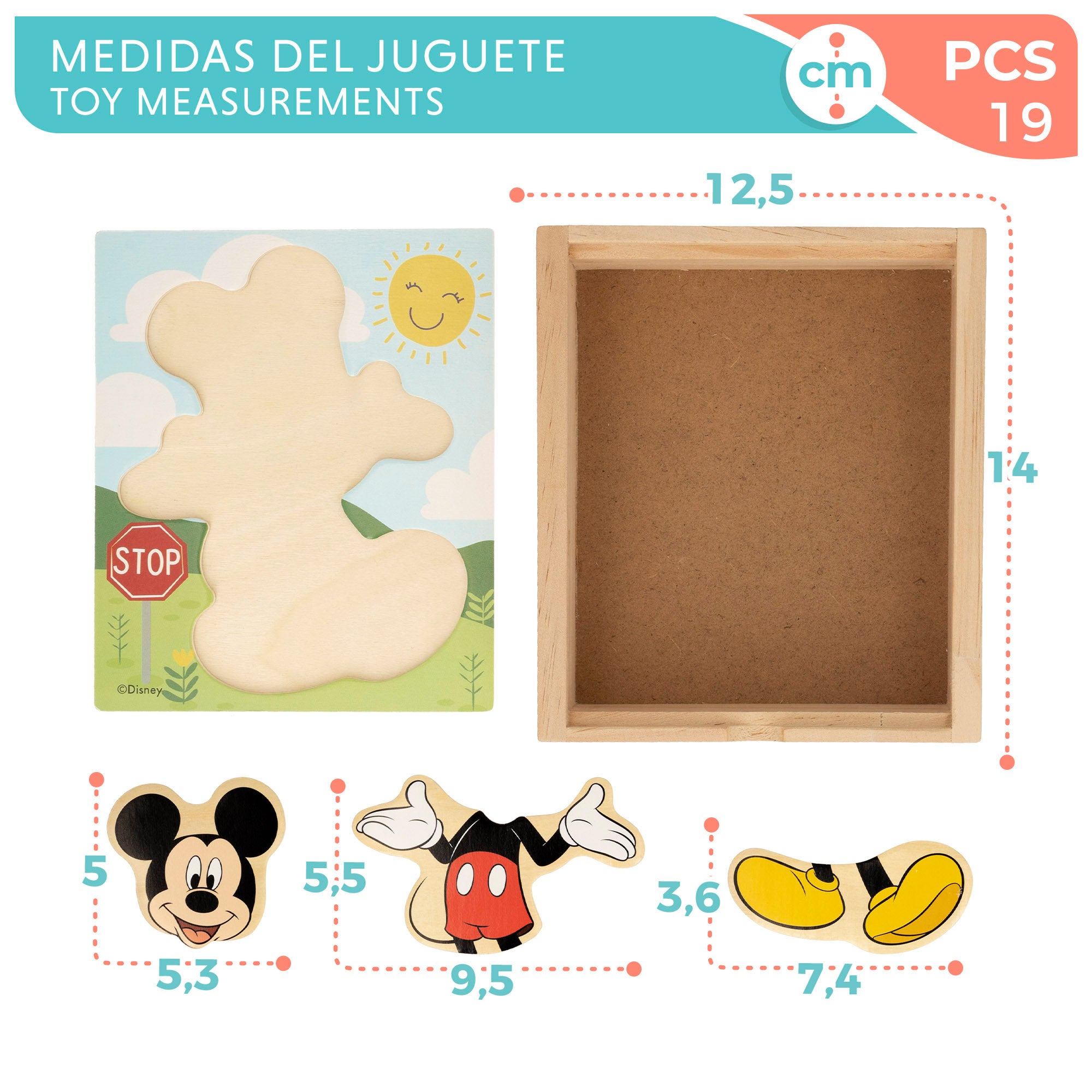 WOOMAX Disney Puzzle de madera Mickey
