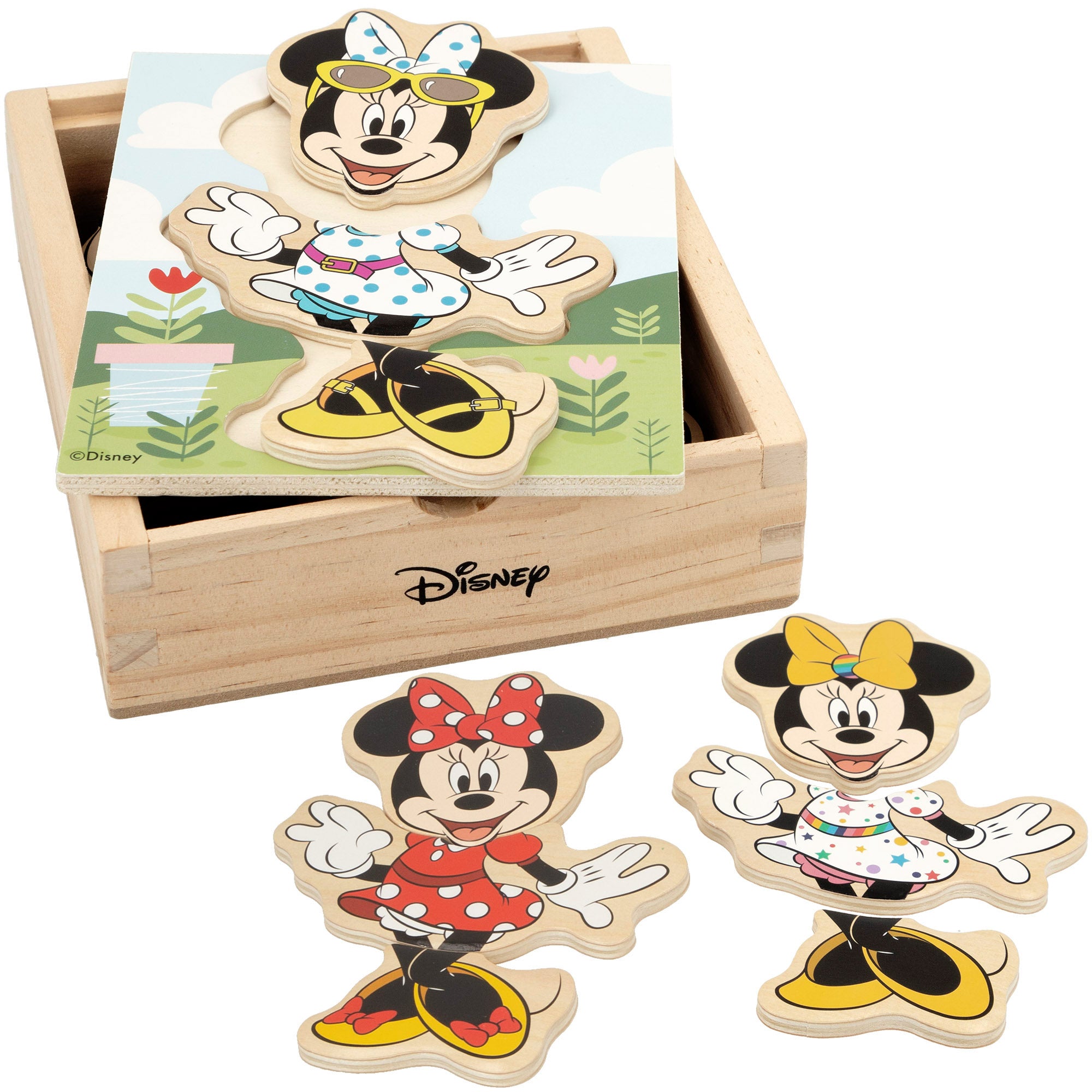 WOOMAX Disney Puzzle de madera Minnie con traje