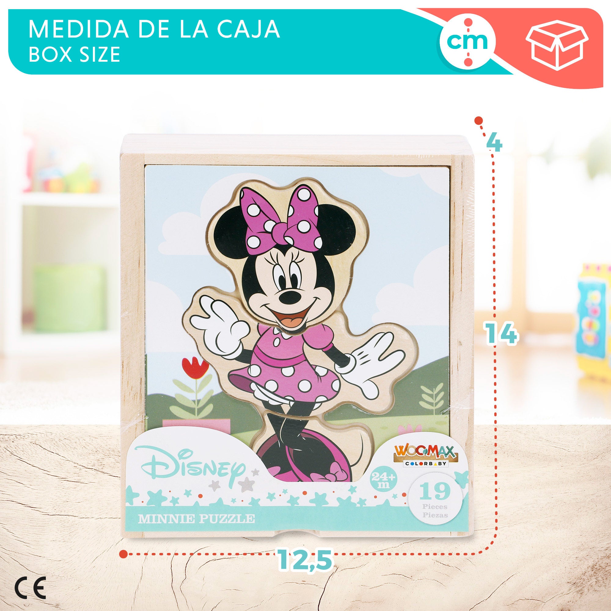 WOOMAX Disney Puzzle de madera Minnie con traje