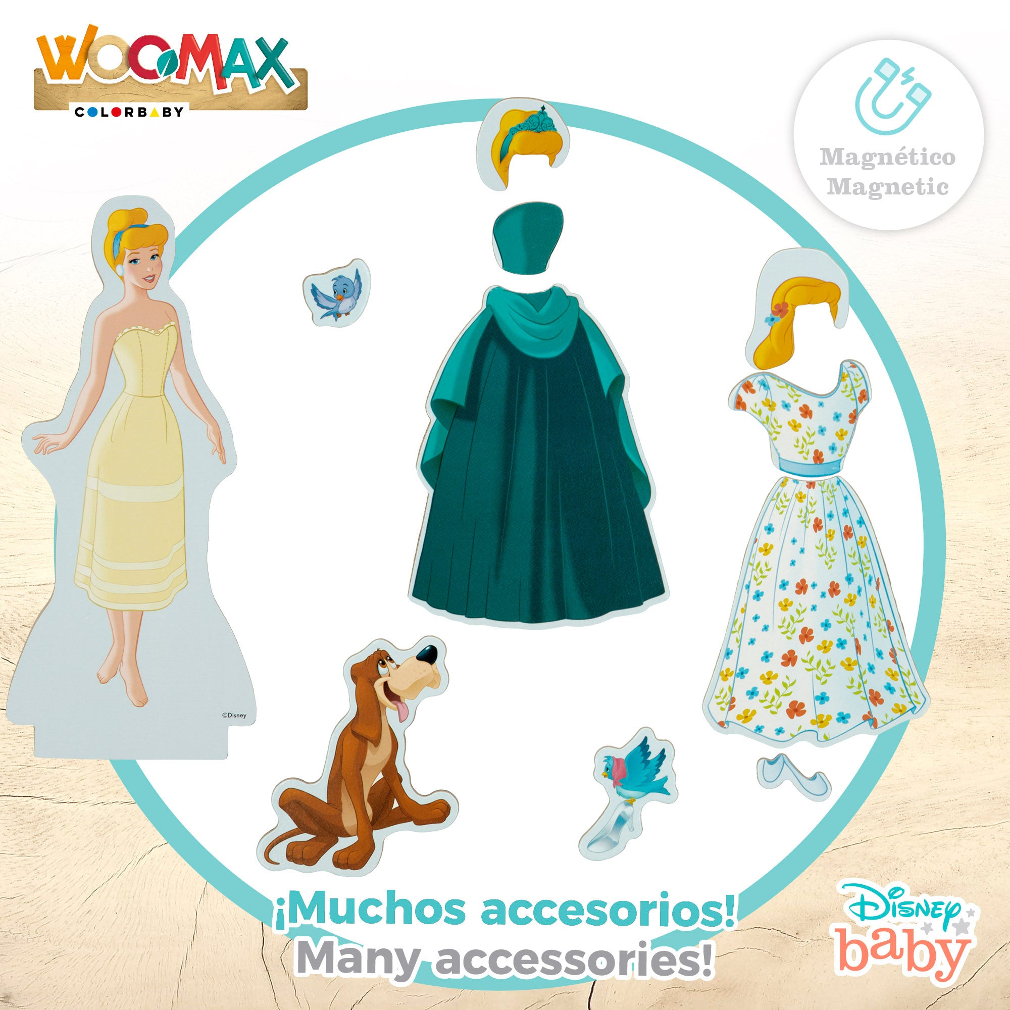 WOOMAX Disney Puzzle magnético princesas