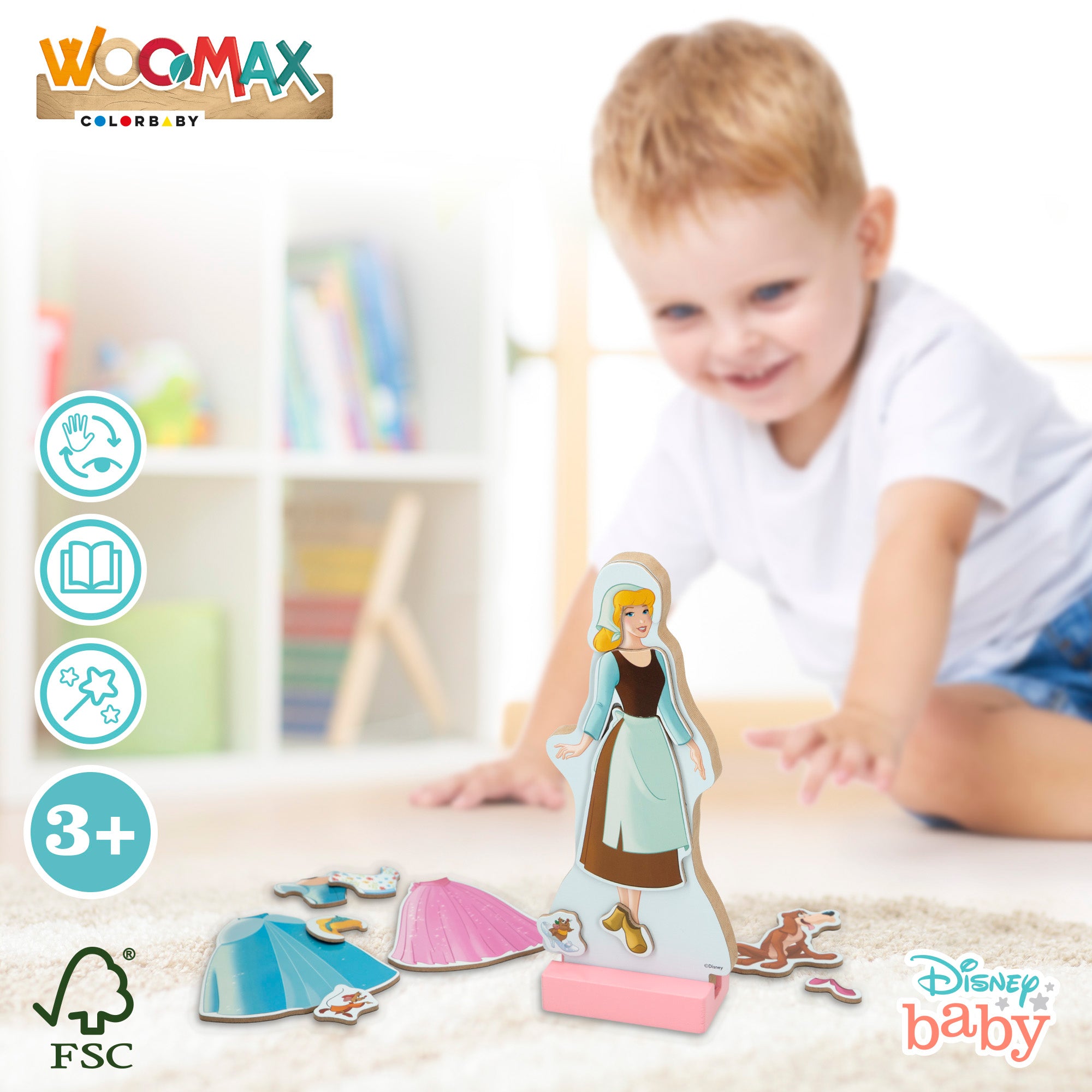 WOOMAX Disney Puzzle magnético princesas