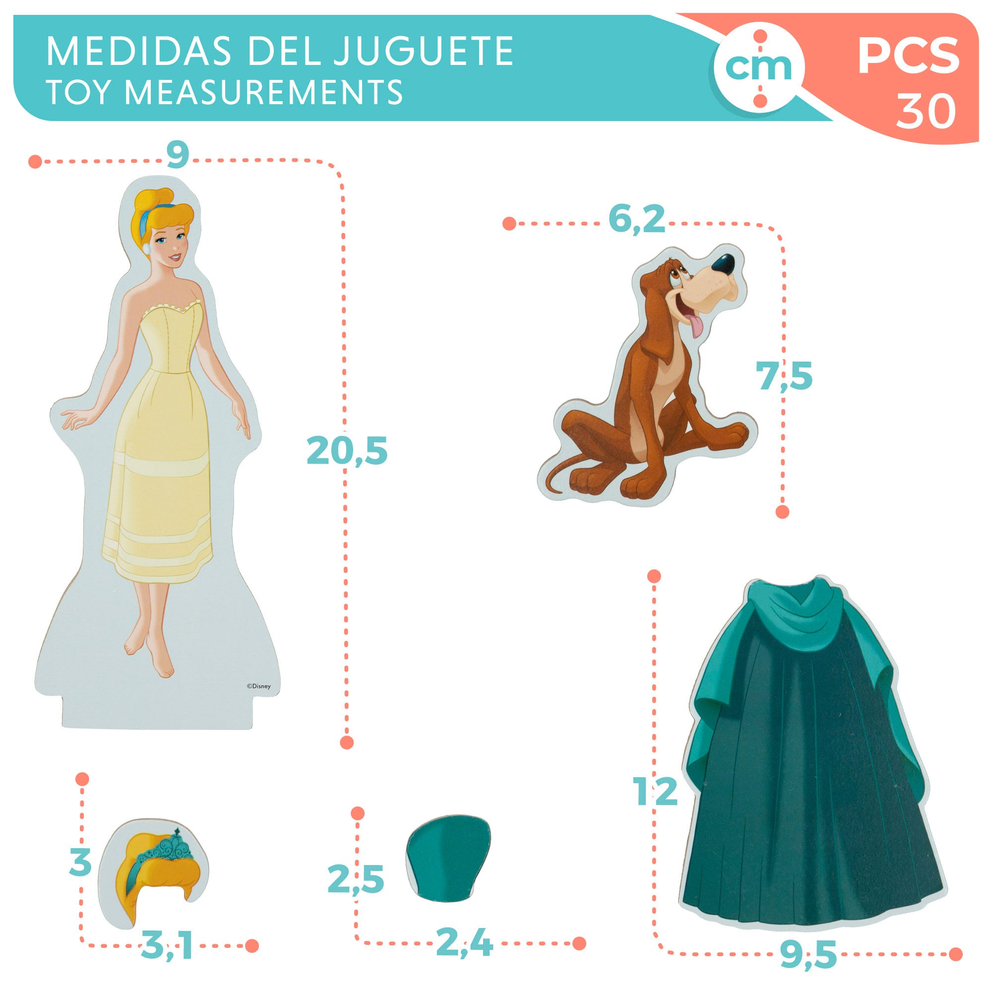 WOOMAX Disney Puzzle magnético princesas