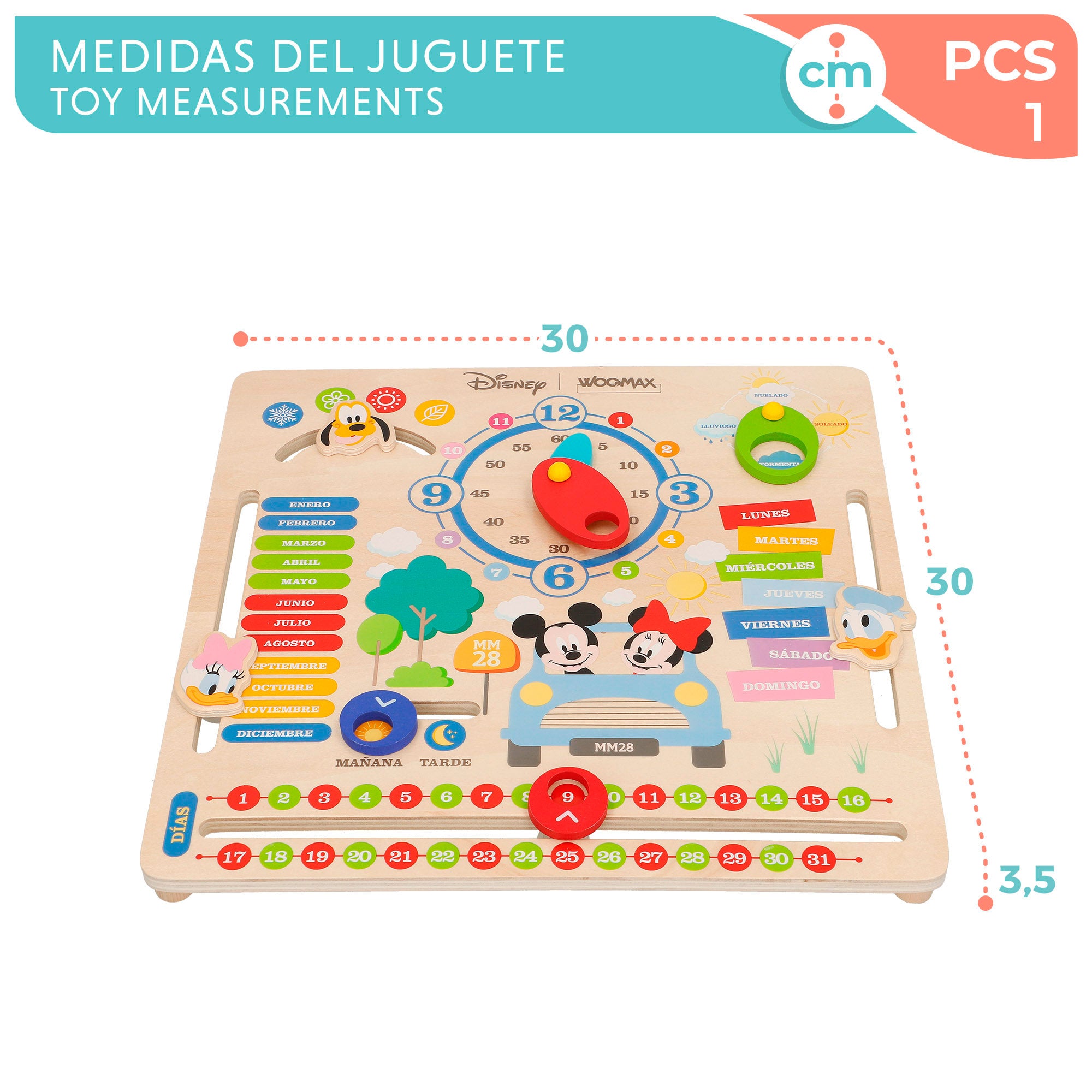 WOOMAX Disney Calendario de madera
