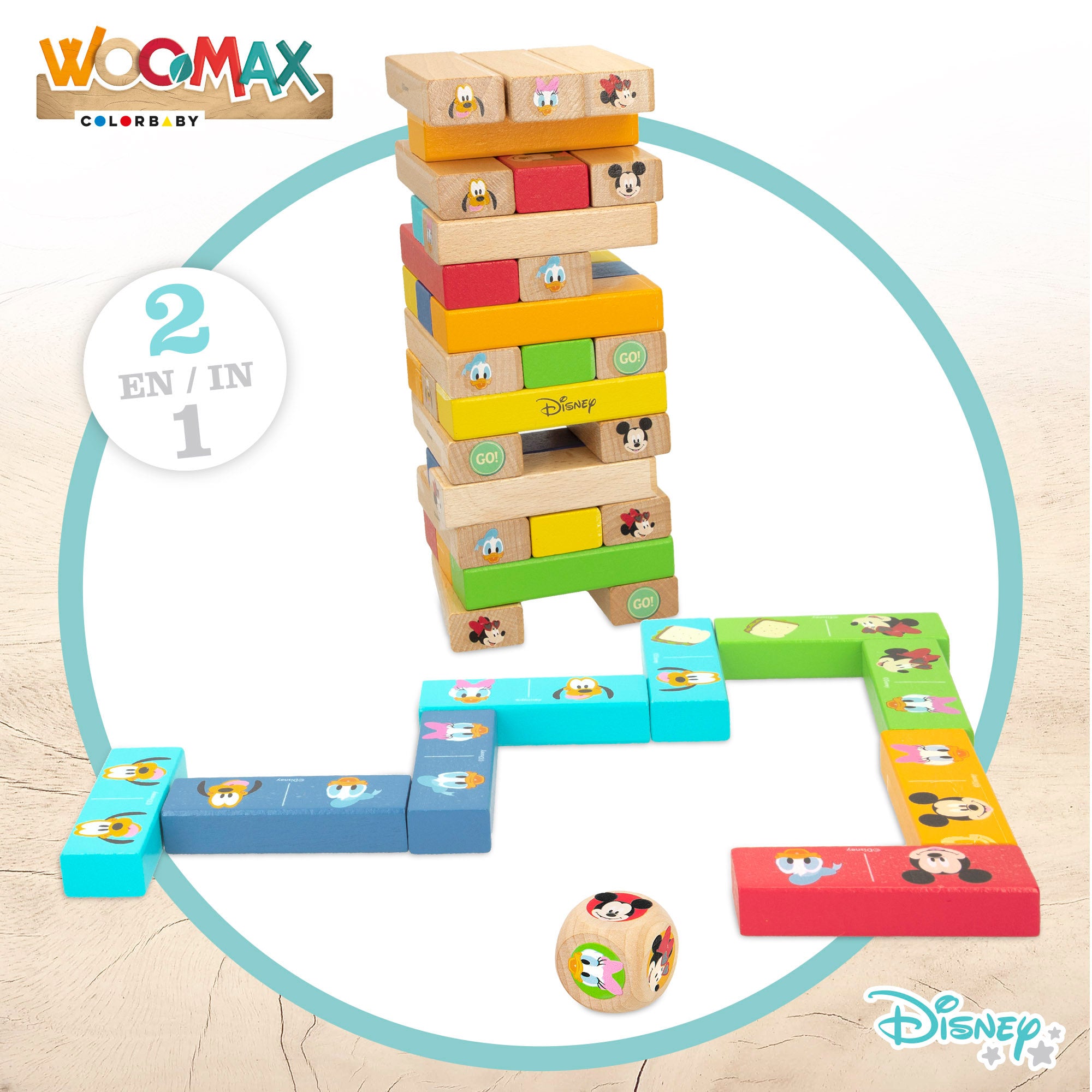 WOOMAX Disney juego de bloques apilables de madera