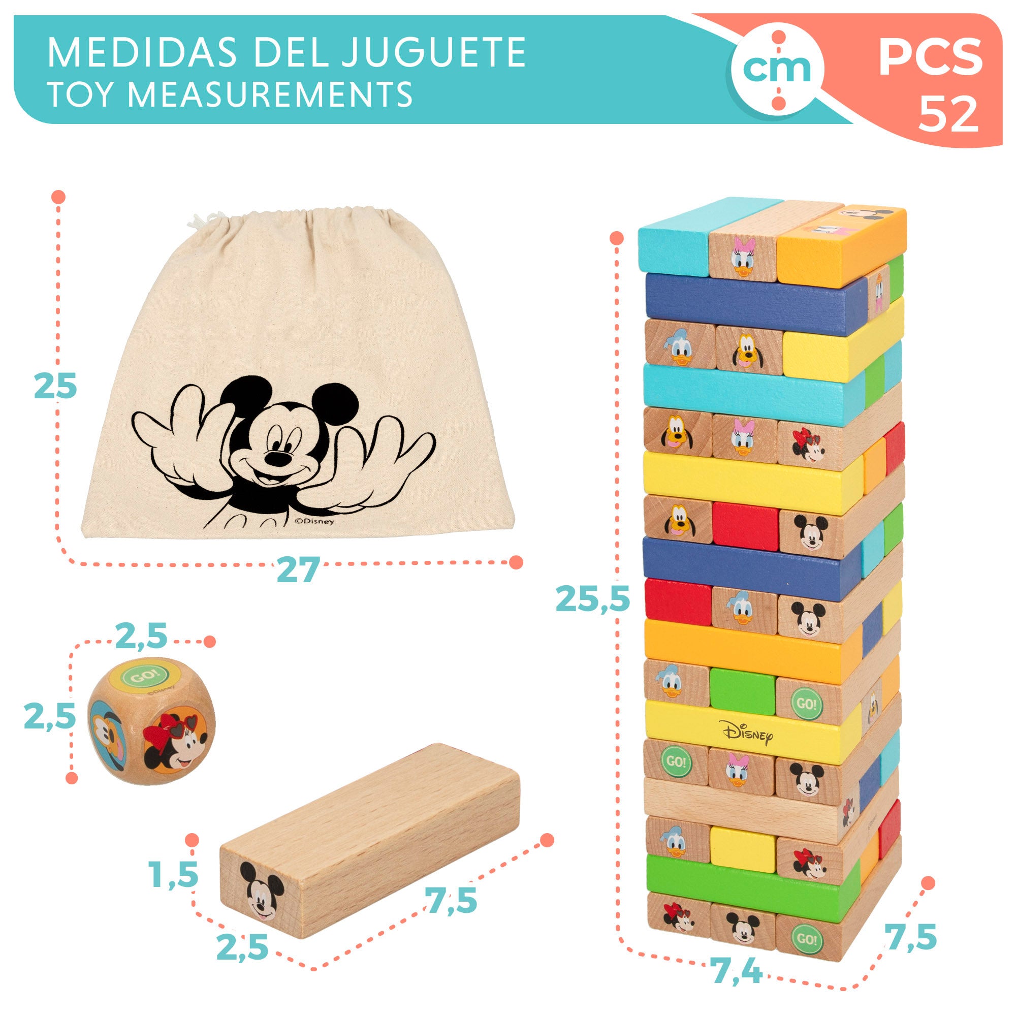Conjunto de blocos de empilhar em madeira WOOMAX Disney
