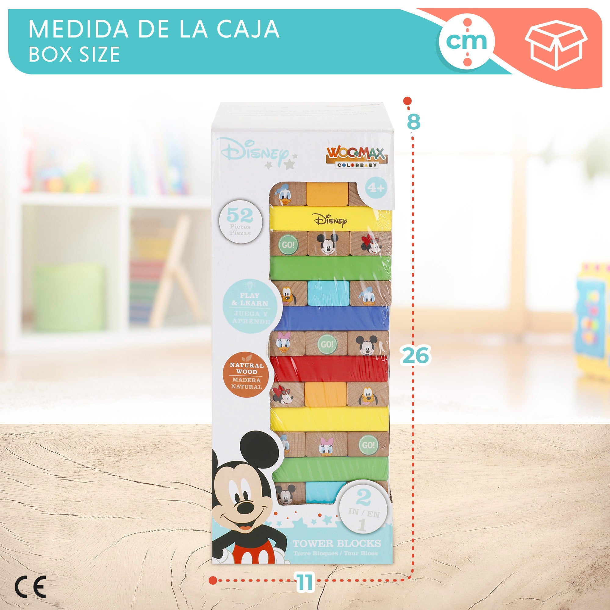Conjunto de blocos de empilhar em madeira WOOMAX Disney