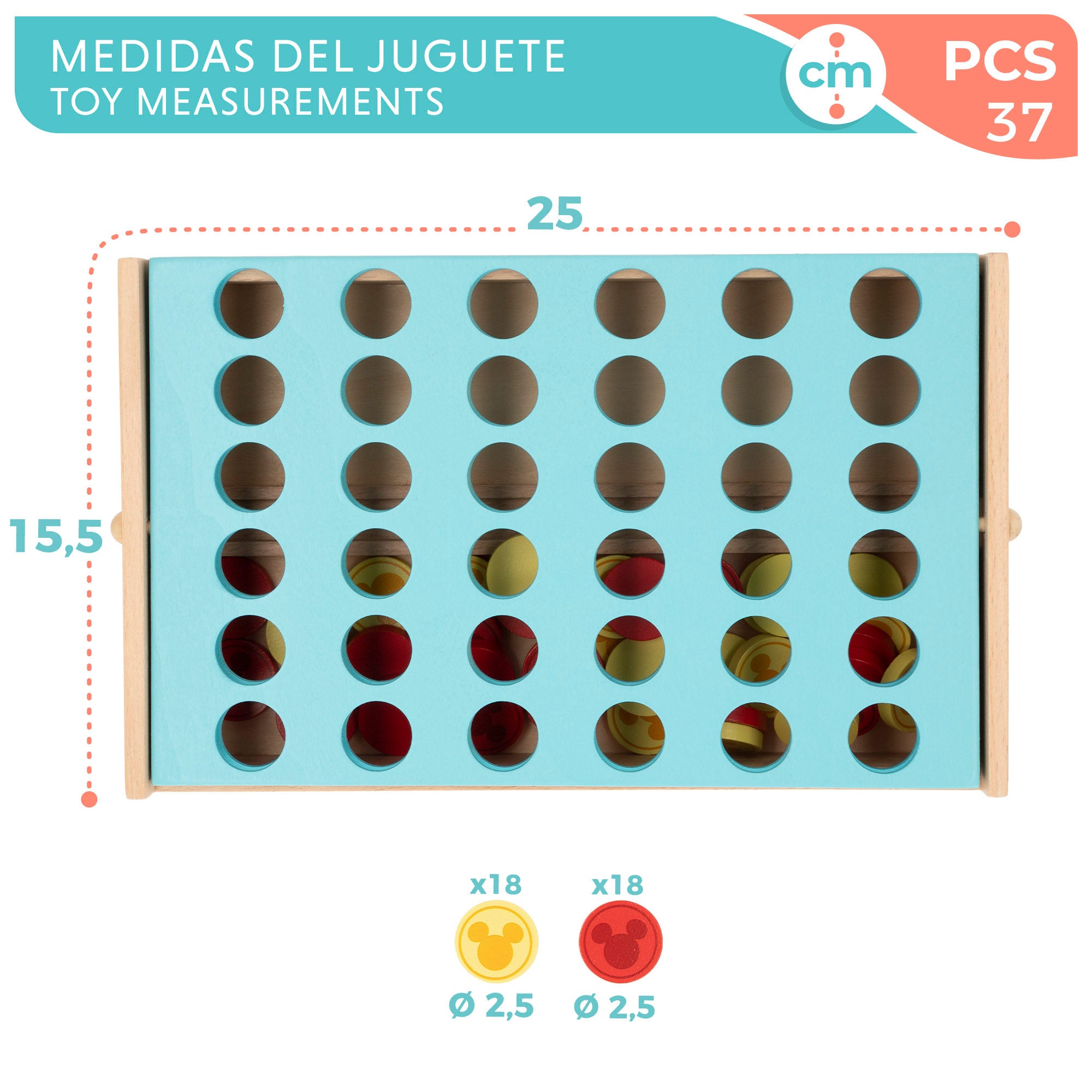 WOOMAX Disney Juego cuatro en raya madera