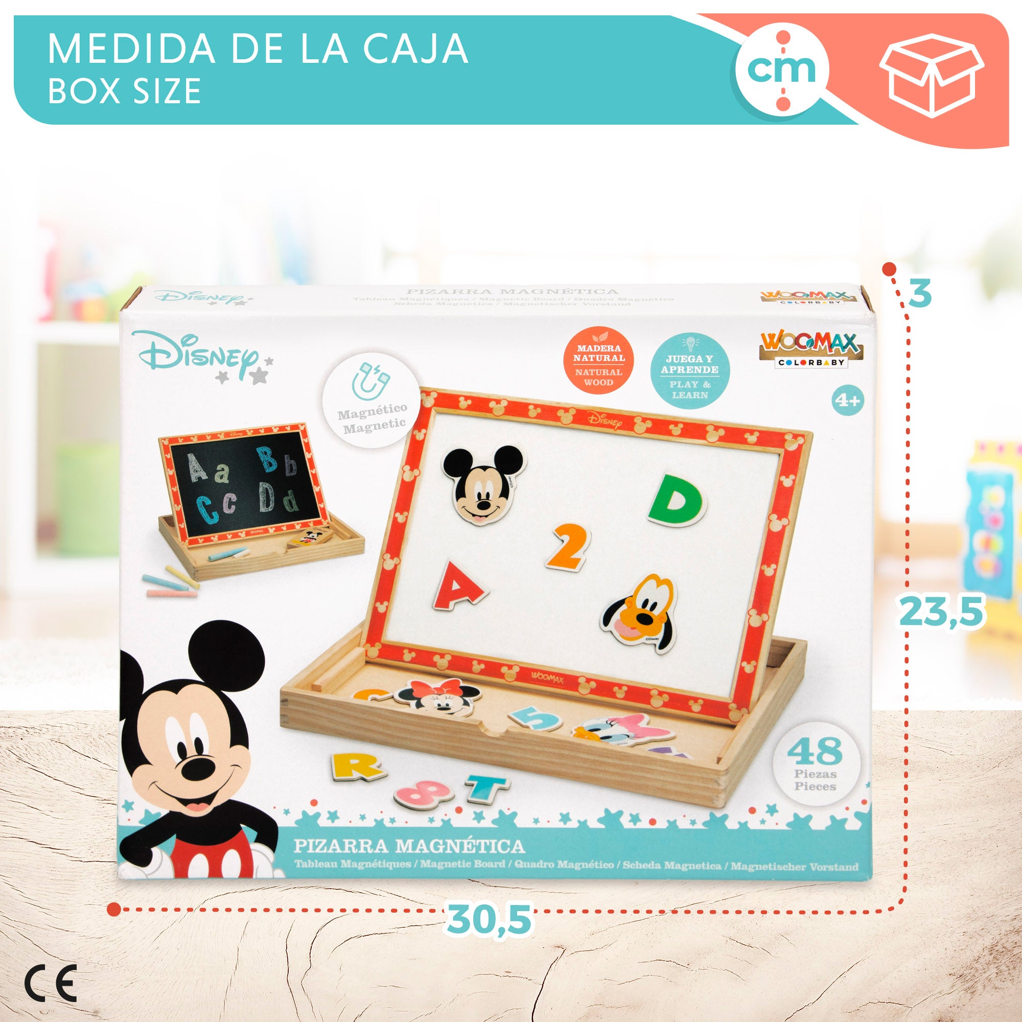 WOOMAX Disney Pizarra magnética de madera 2 en 1