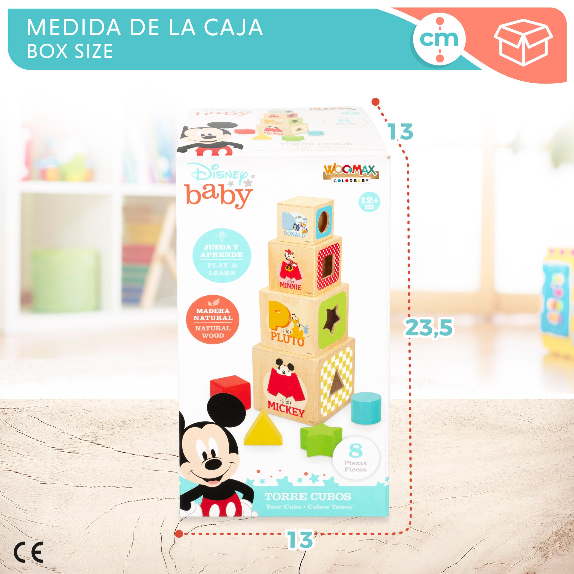 WOOMAX Disney Cubos de madera con formas