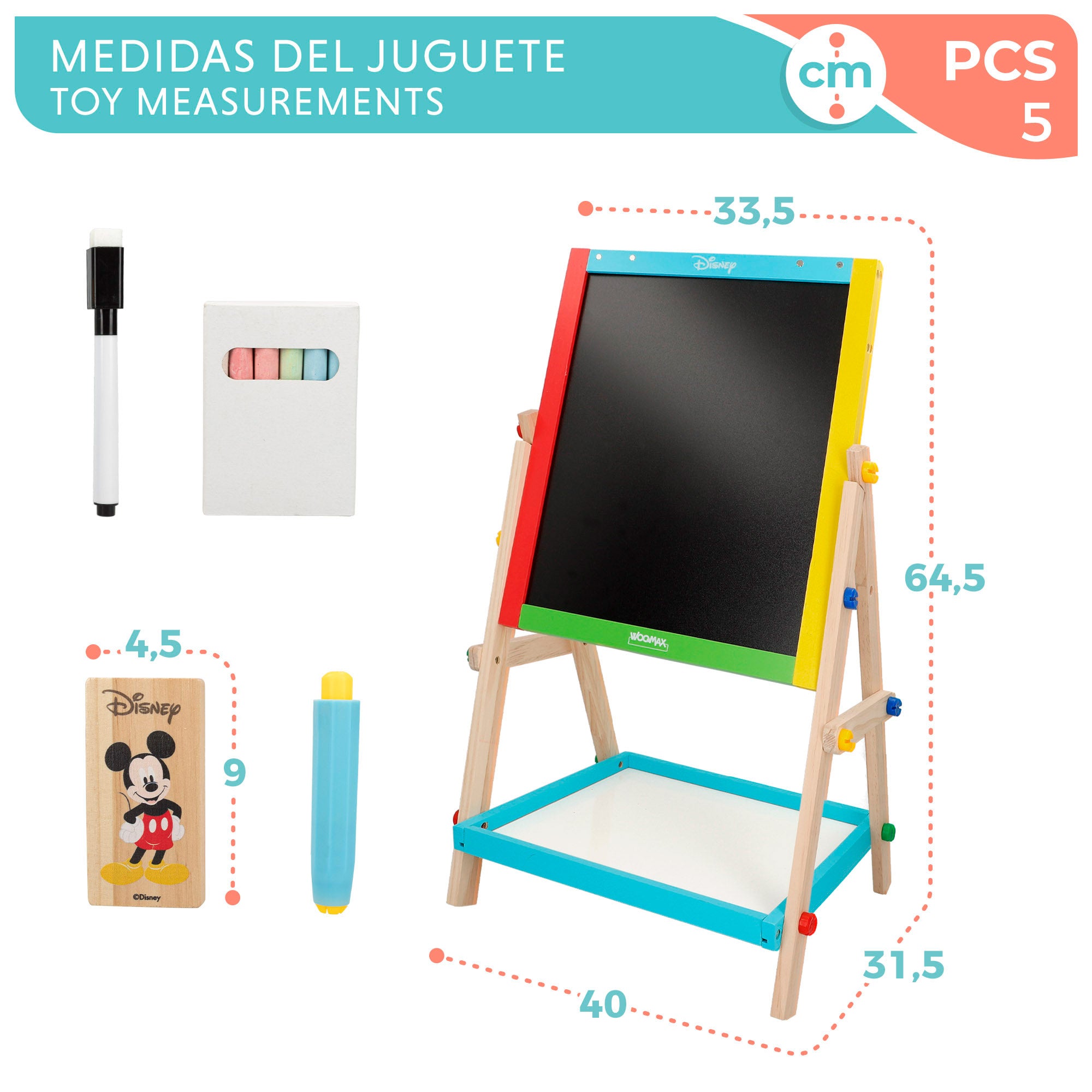 WOOMAX Disney Pizarra de madera