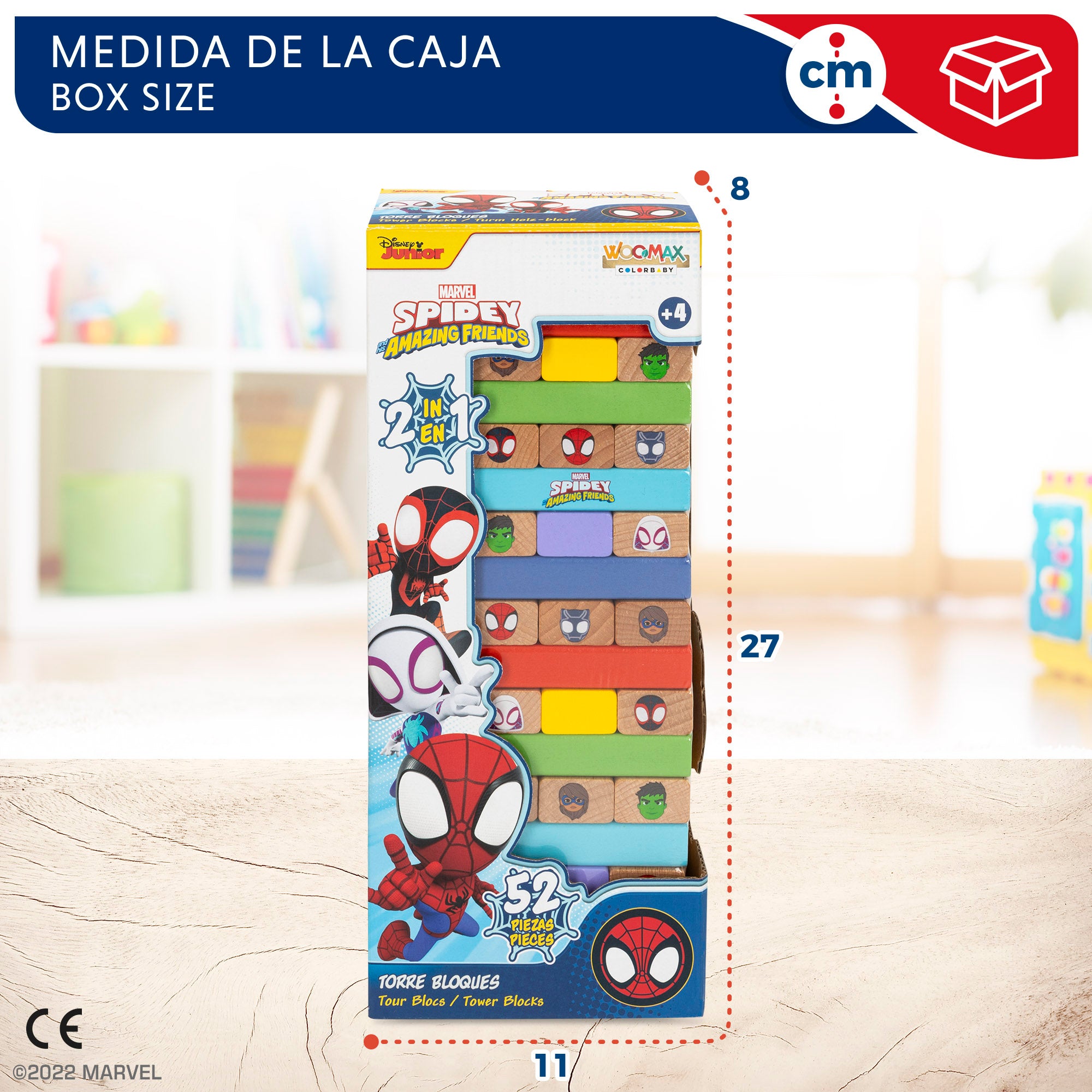 WOOMAX Spidey y su superequipo Juego de bloques de madera 2 en 1