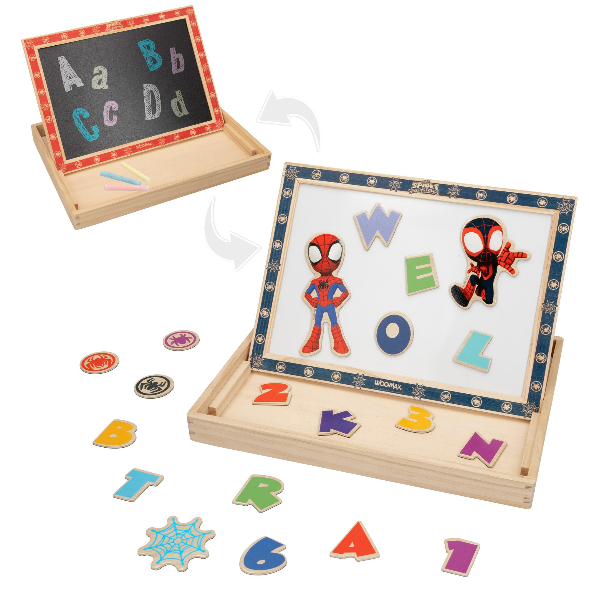 WOOMAX Spidey y su superequipo Pizarra infantil 2 en 1