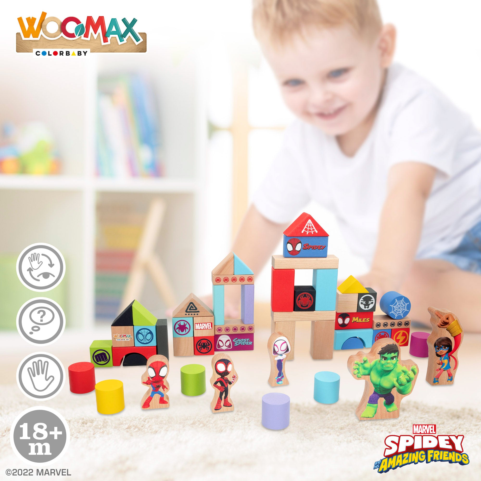 WOOMAX Spidey y su superequipo Juego de bloques de madera