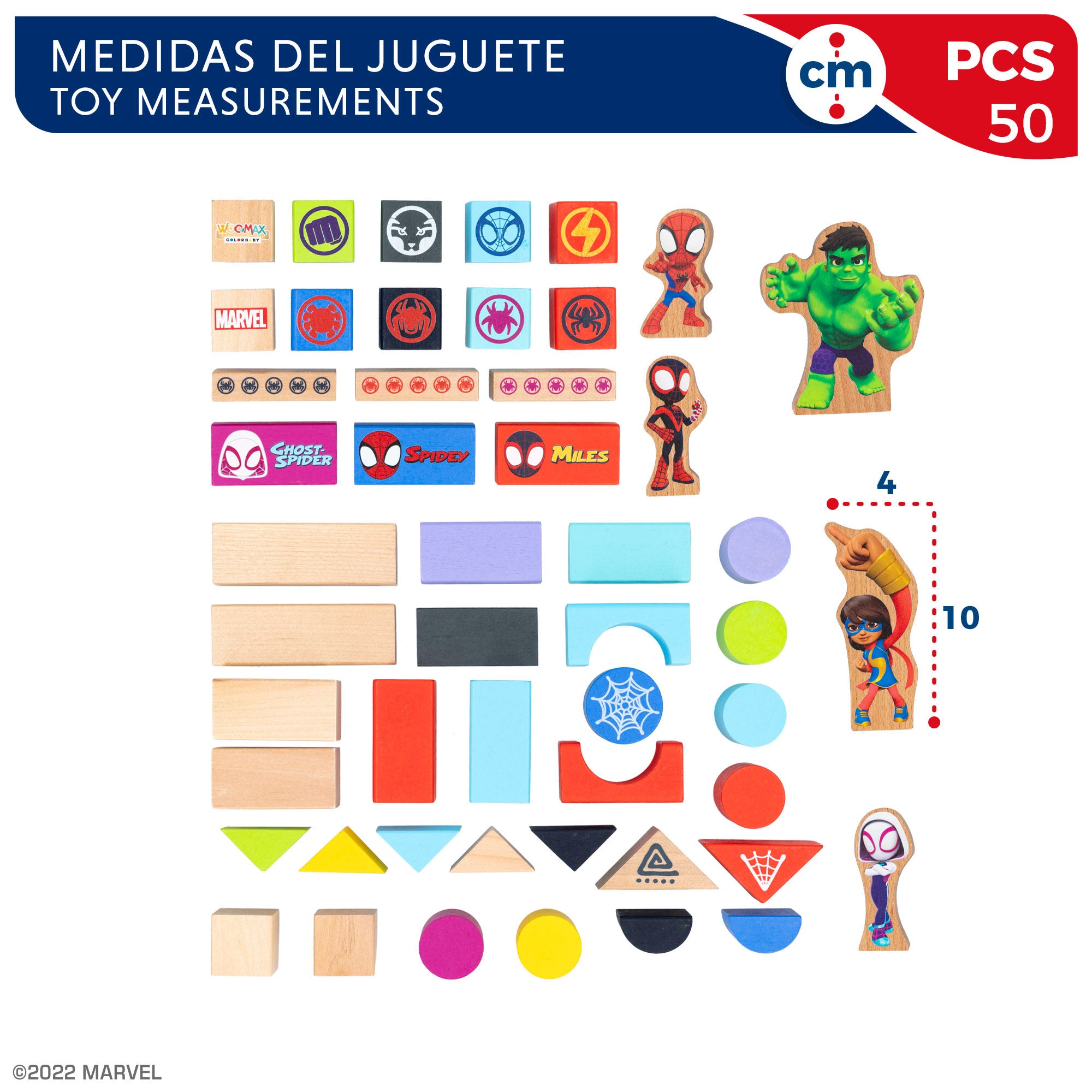 WOOMAX Spidey y su superequipo Juego de bloques de madera