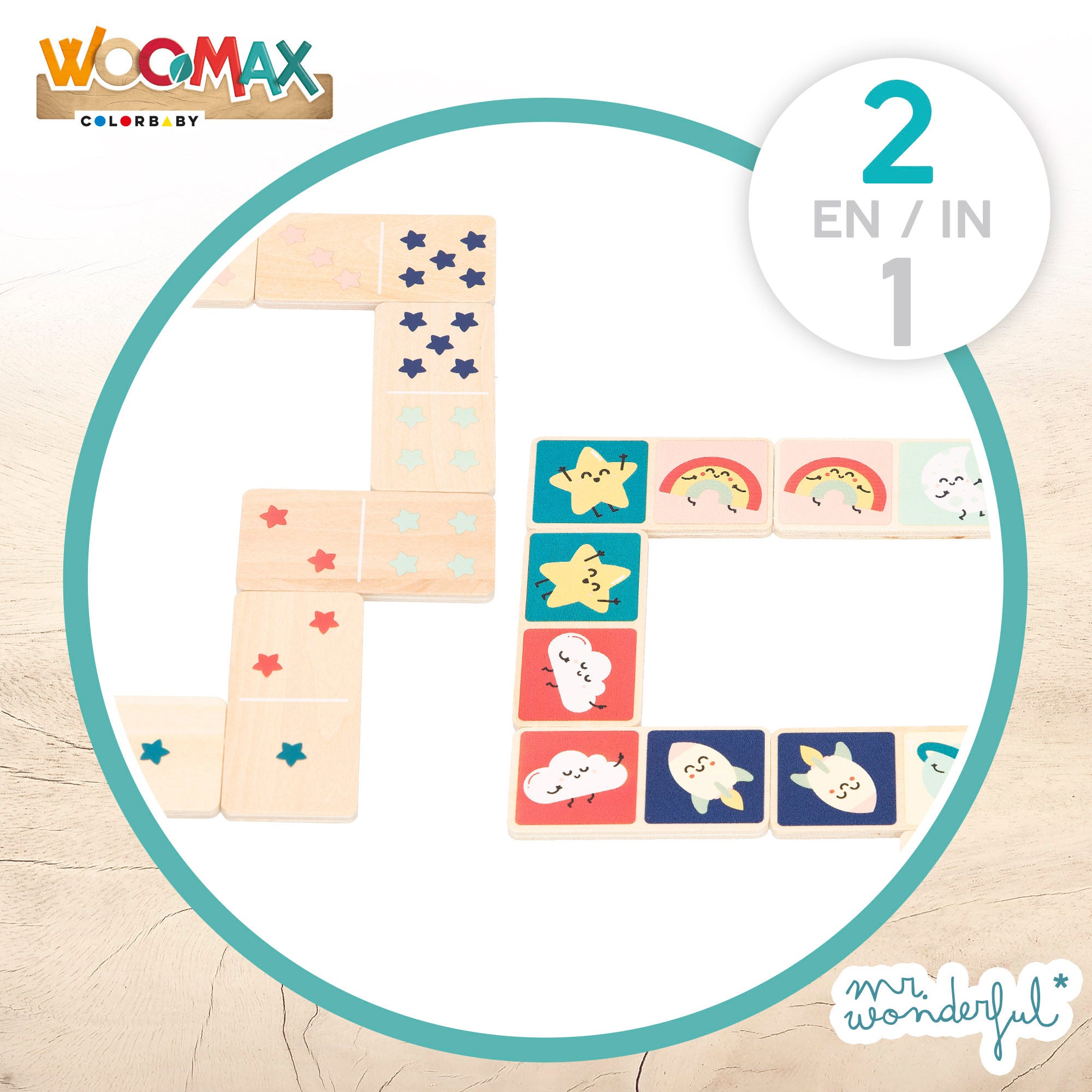 WOOMAX Mr. Wonderful Dominó de madera