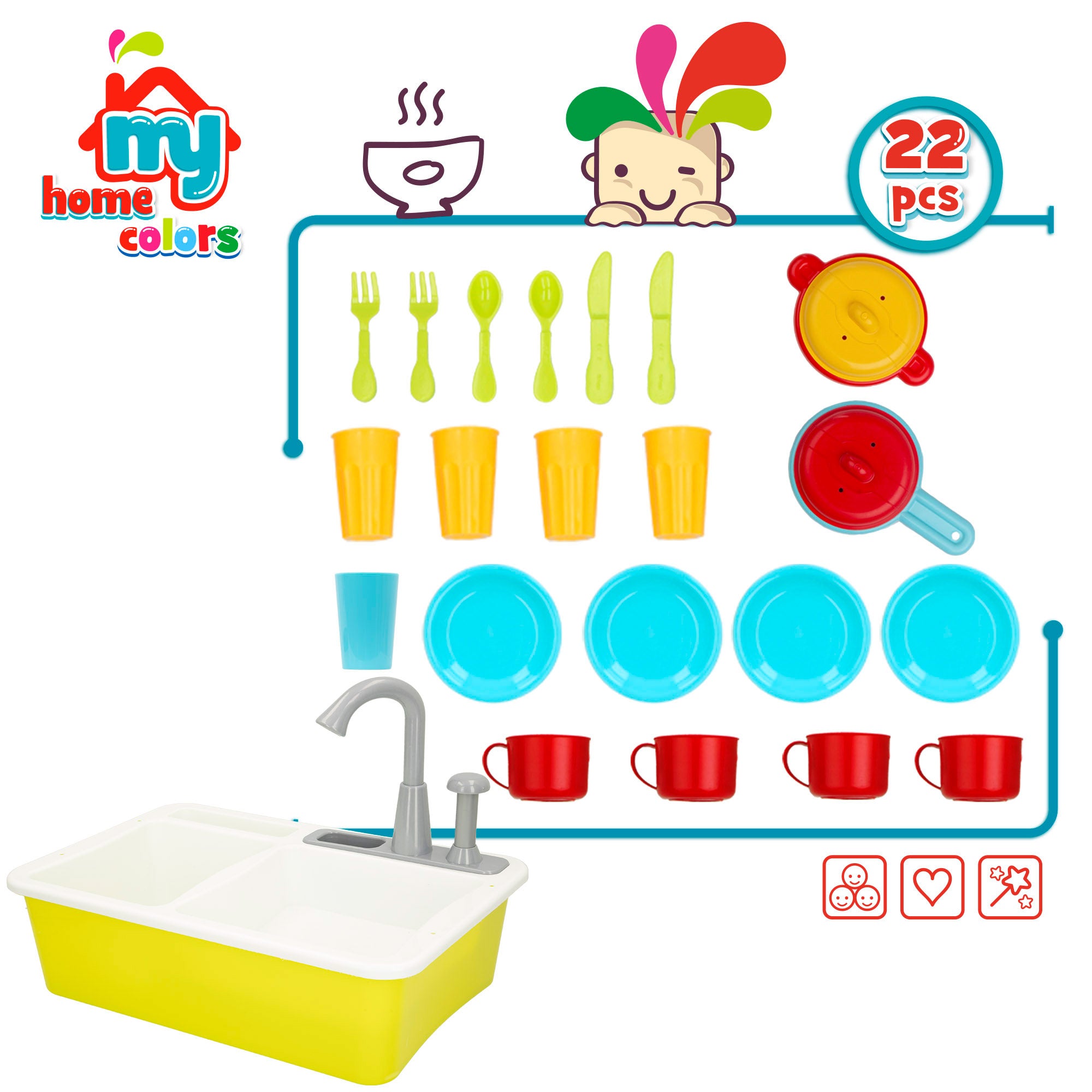 Fregadero con accesorios My Home Colors