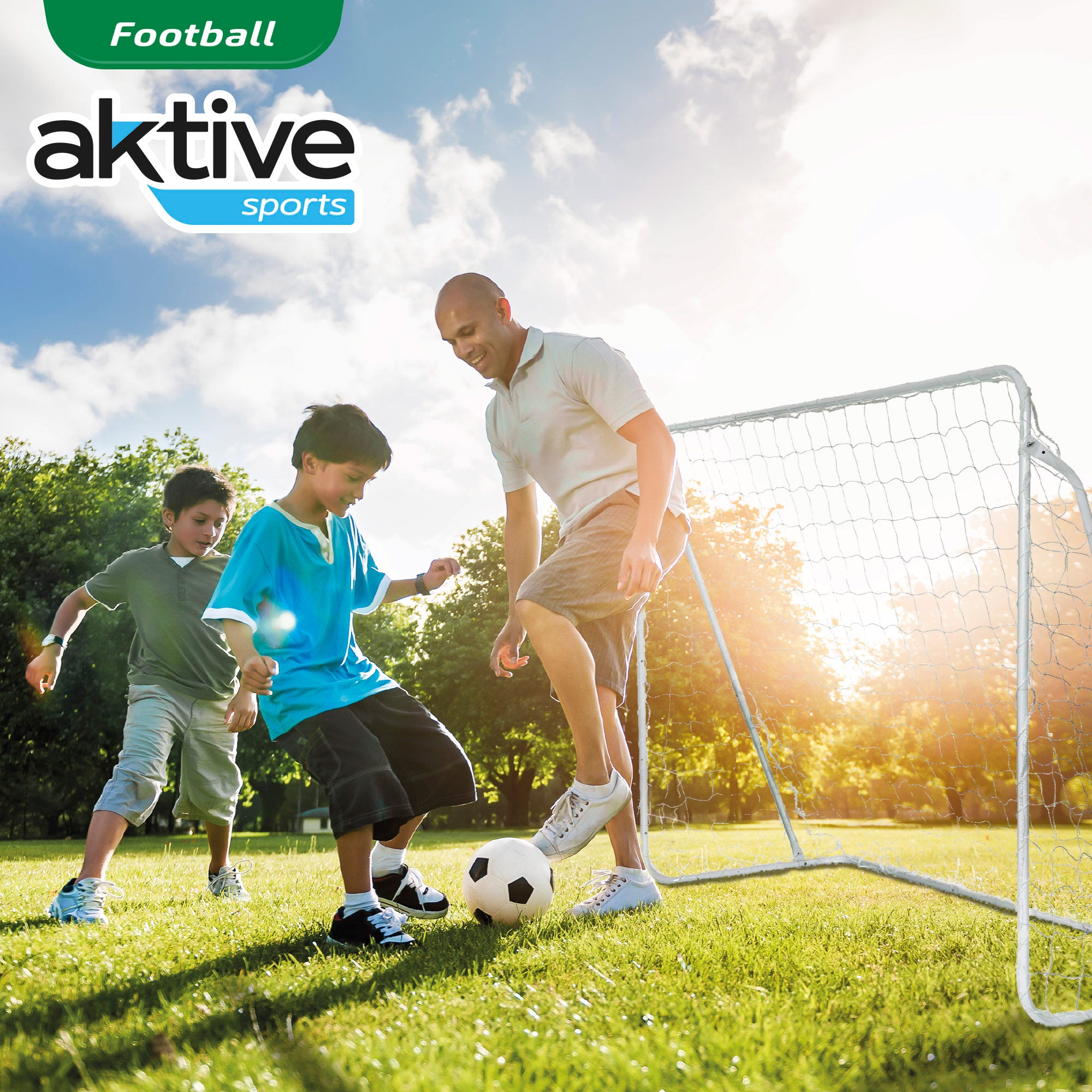 Portería de fútbol infantil con lona de entrenamiento Aktive Sports