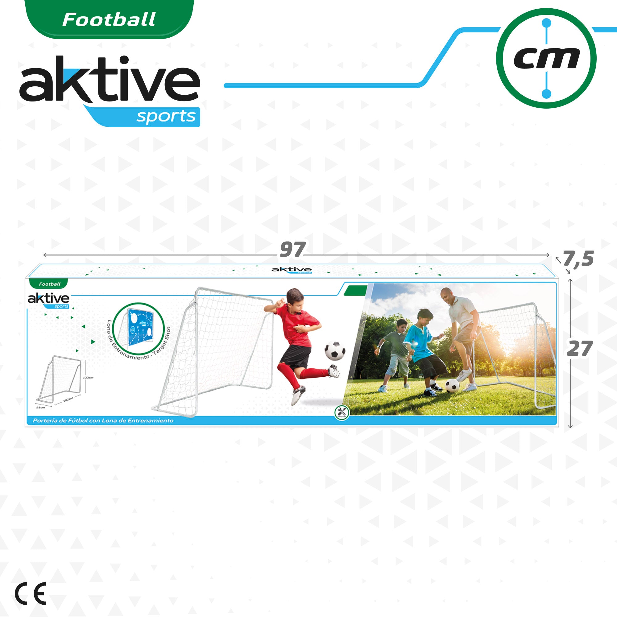 Portería de fútbol infantil con lona de entrenamiento Aktive Sports