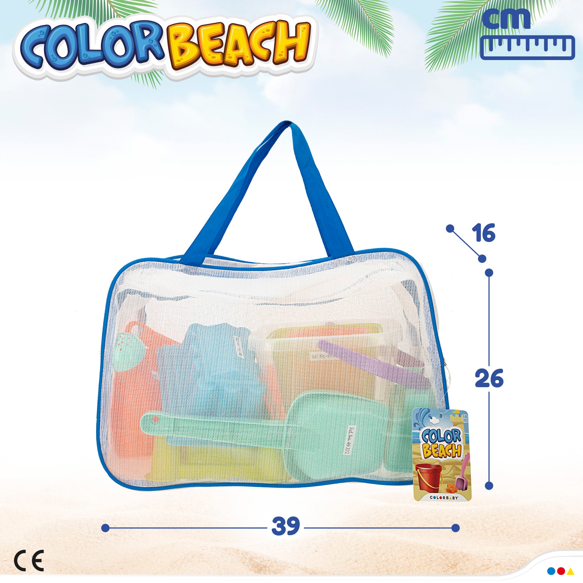 Bolsa de playa con cubo y accesorios Color Beach