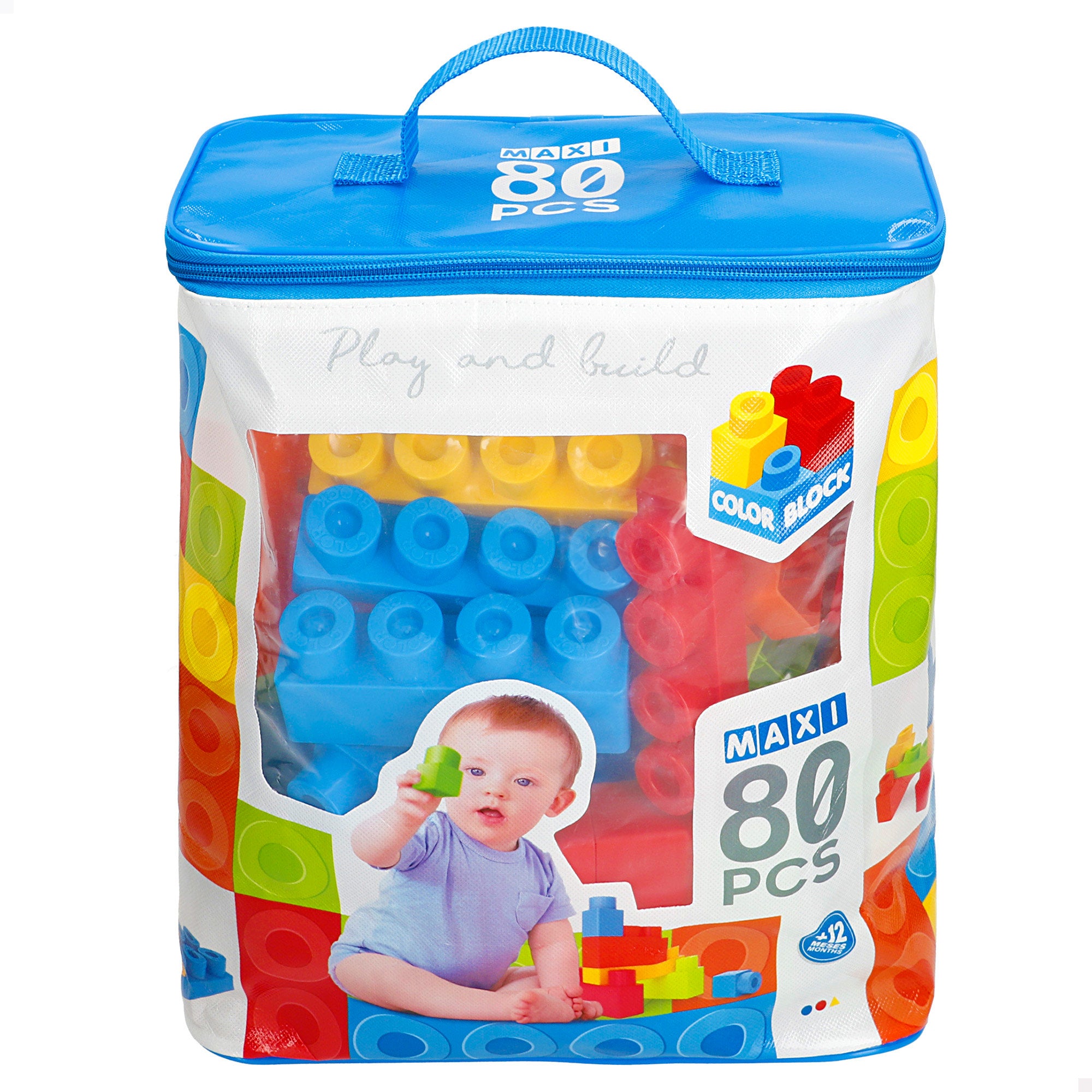 Bolsa bloques construcción 80 piezas Color Block Maxi