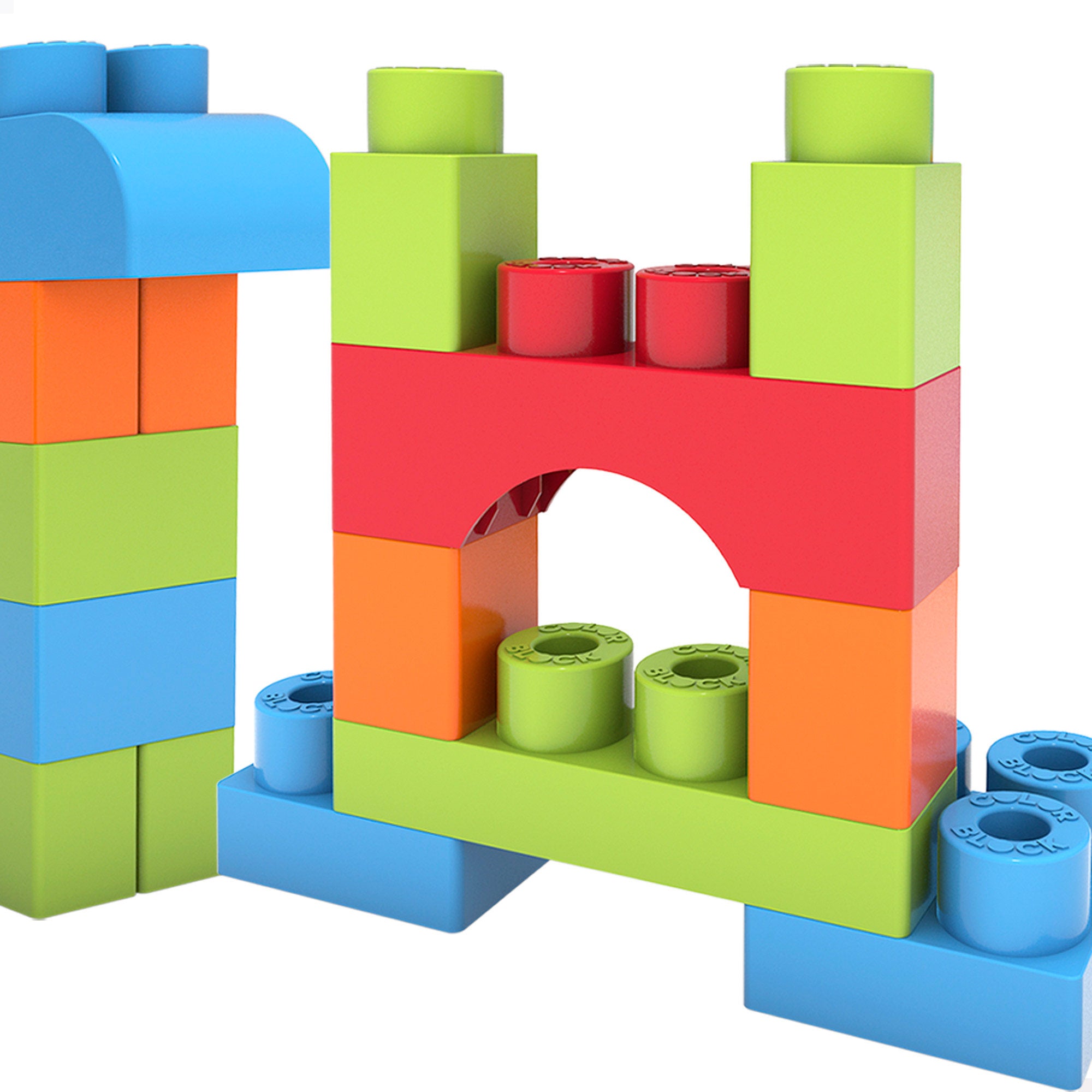 Cubo de blocos de construção maxi Color Block com 50 peças