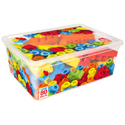 Caixa de blocos de construção Color Block Maxi com 80 peças