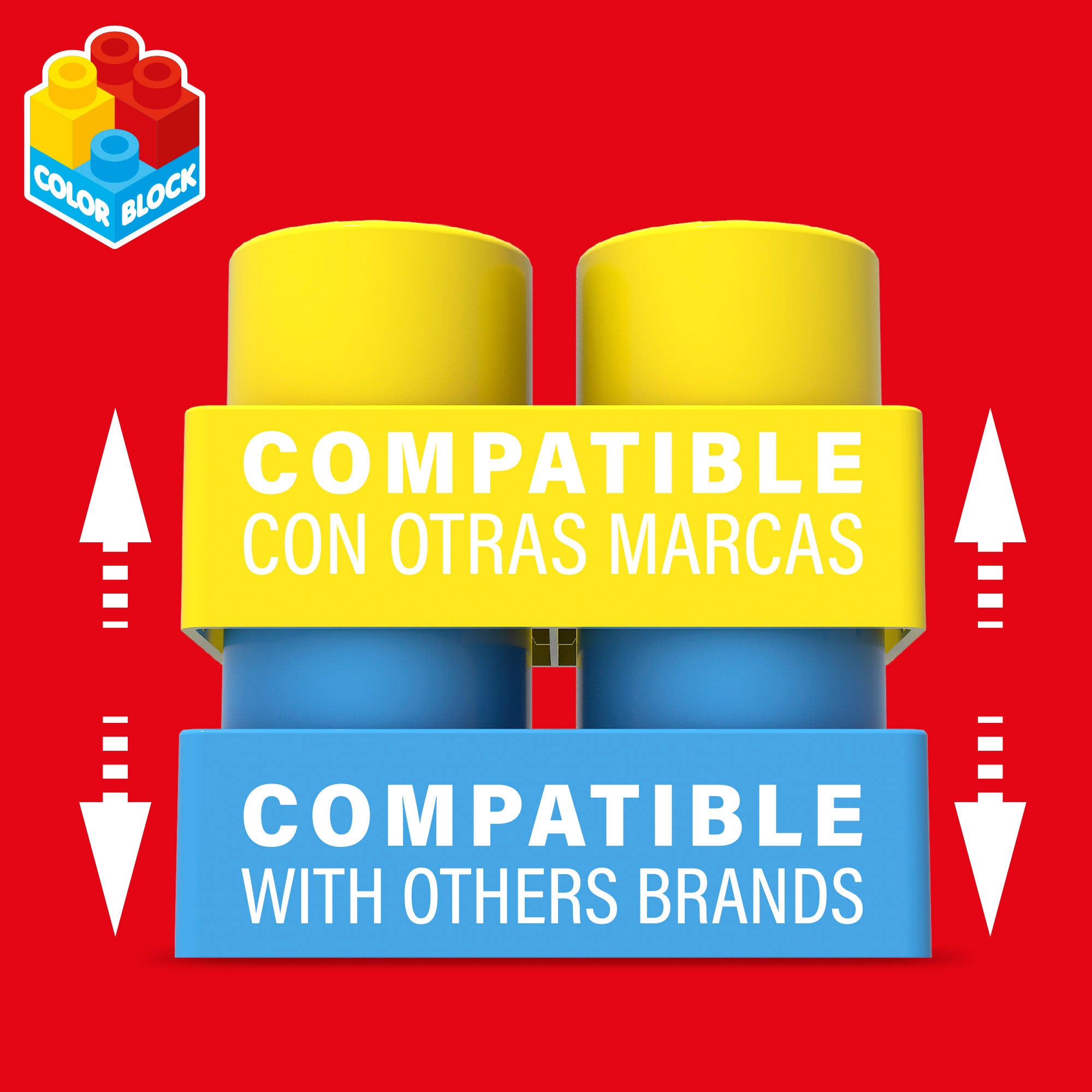Caixa de blocos de construção Color Block Maxi com 80 peças